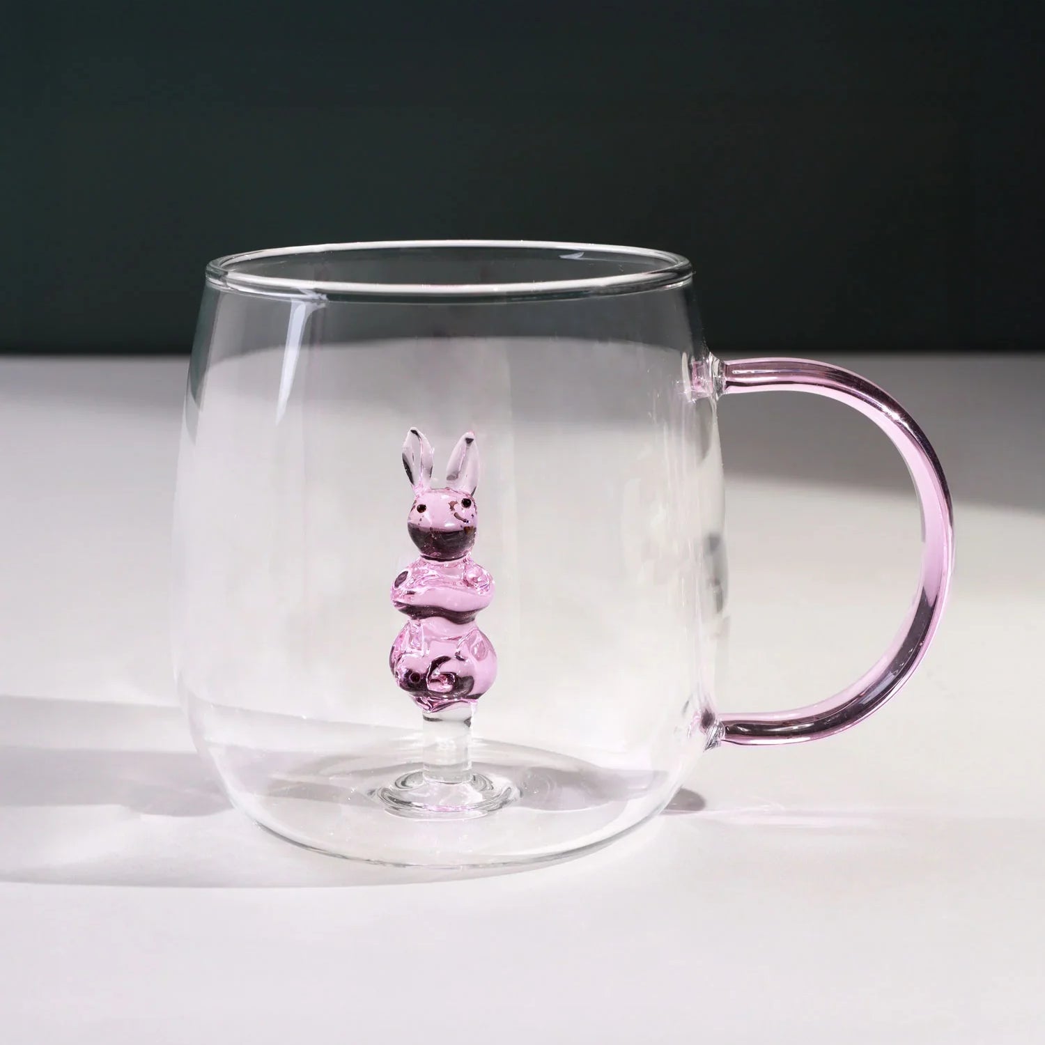 Handmade Cute Animals Glass Mug & Cup Collection Clear Tea & Coffee Drinkware with Figurines Inside - G Decor