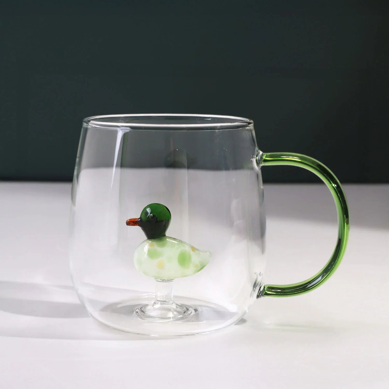 Handmade Cute Animals Glass Mug & Cup Collection Clear Tea & Coffee Drinkware with Figurines Inside - G Decor