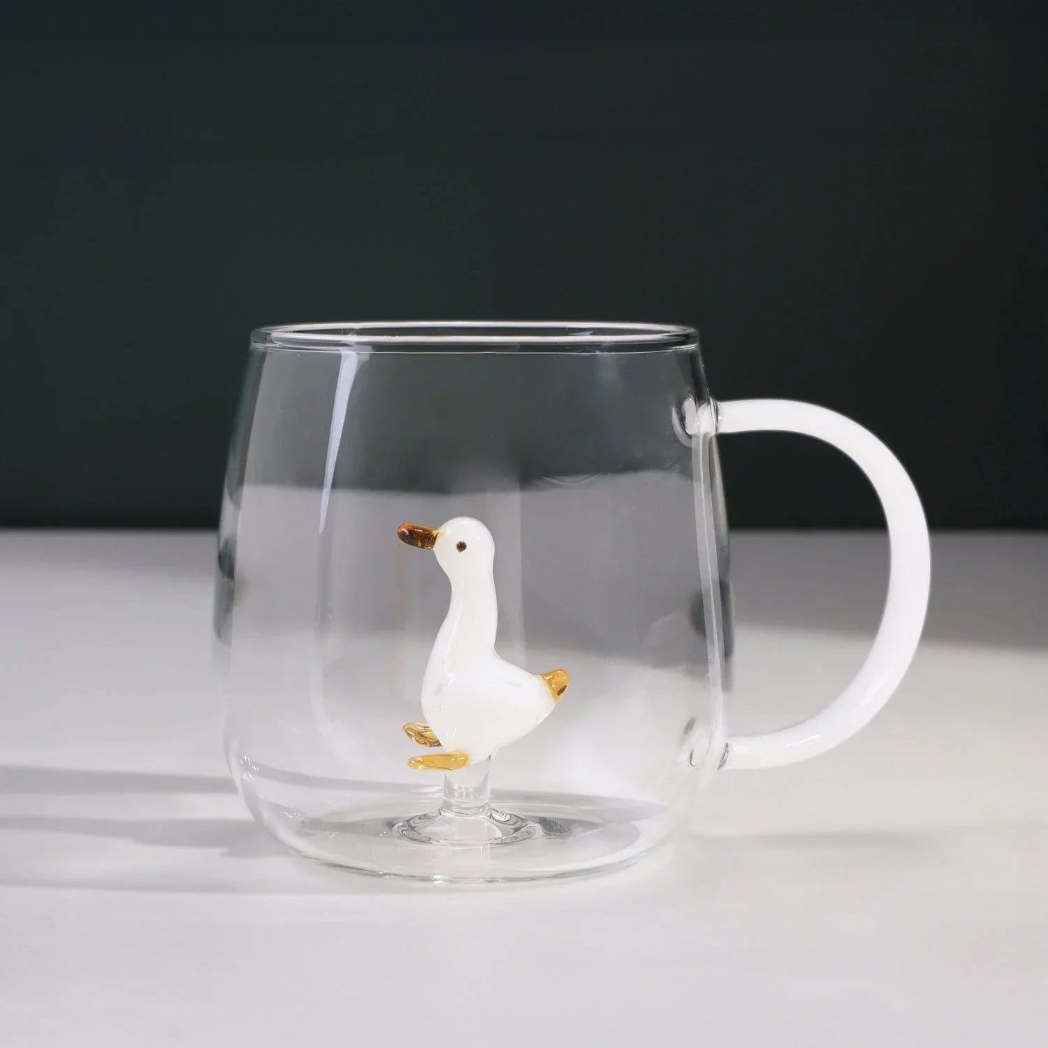 Handmade Cute Animals Glass Mug & Cup Collection Clear Tea & Coffee Drinkware with Figurines Inside - G Decor