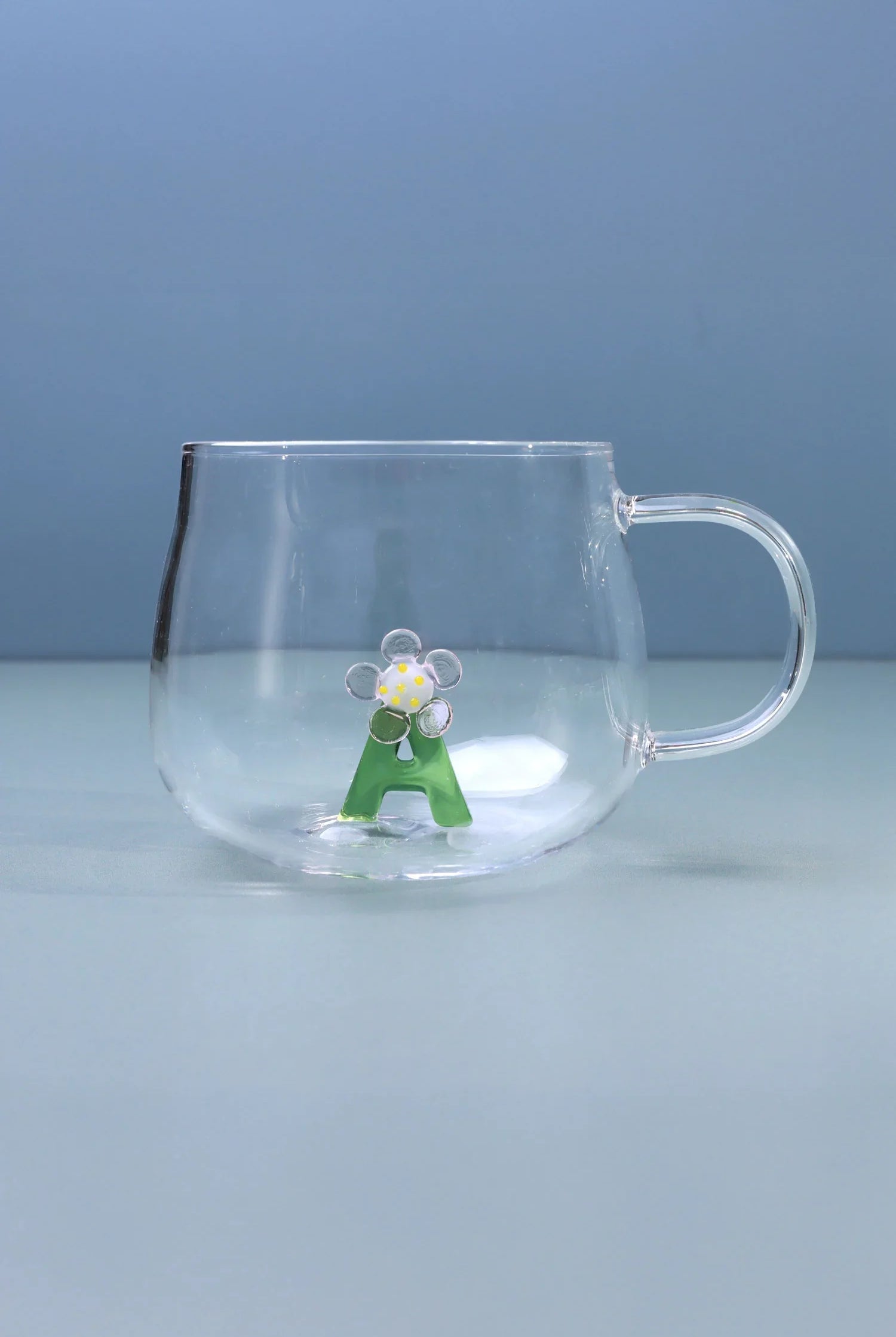 Handmade Monogram Glass Florist Personalised Alphabet Letters 3D Tea & Coffee Mugs – A to Z - G Decor