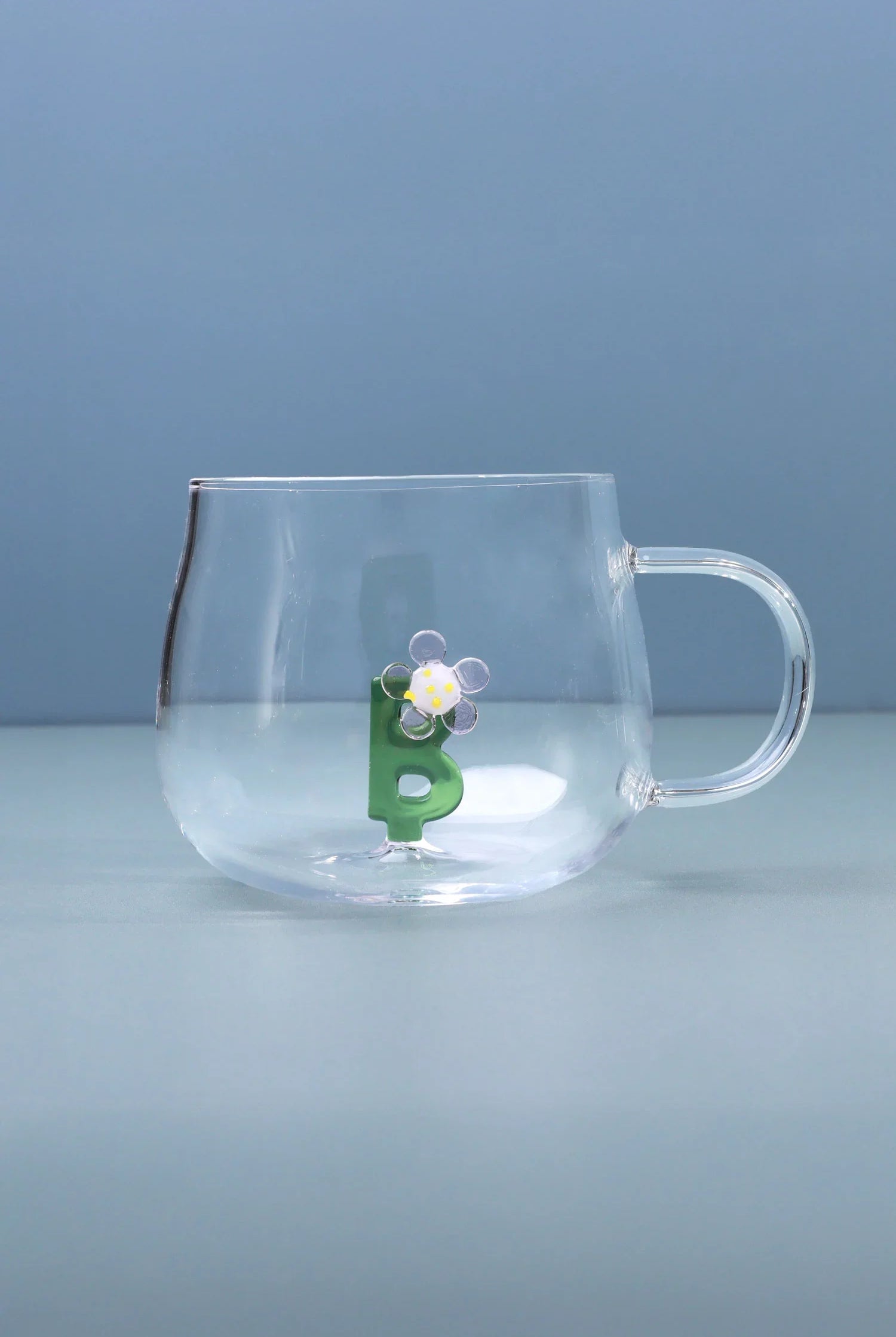 Handmade Monogram Glass Florist Personalised Alphabet Letters 3D Tea & Coffee Mugs – A to Z - G Decor