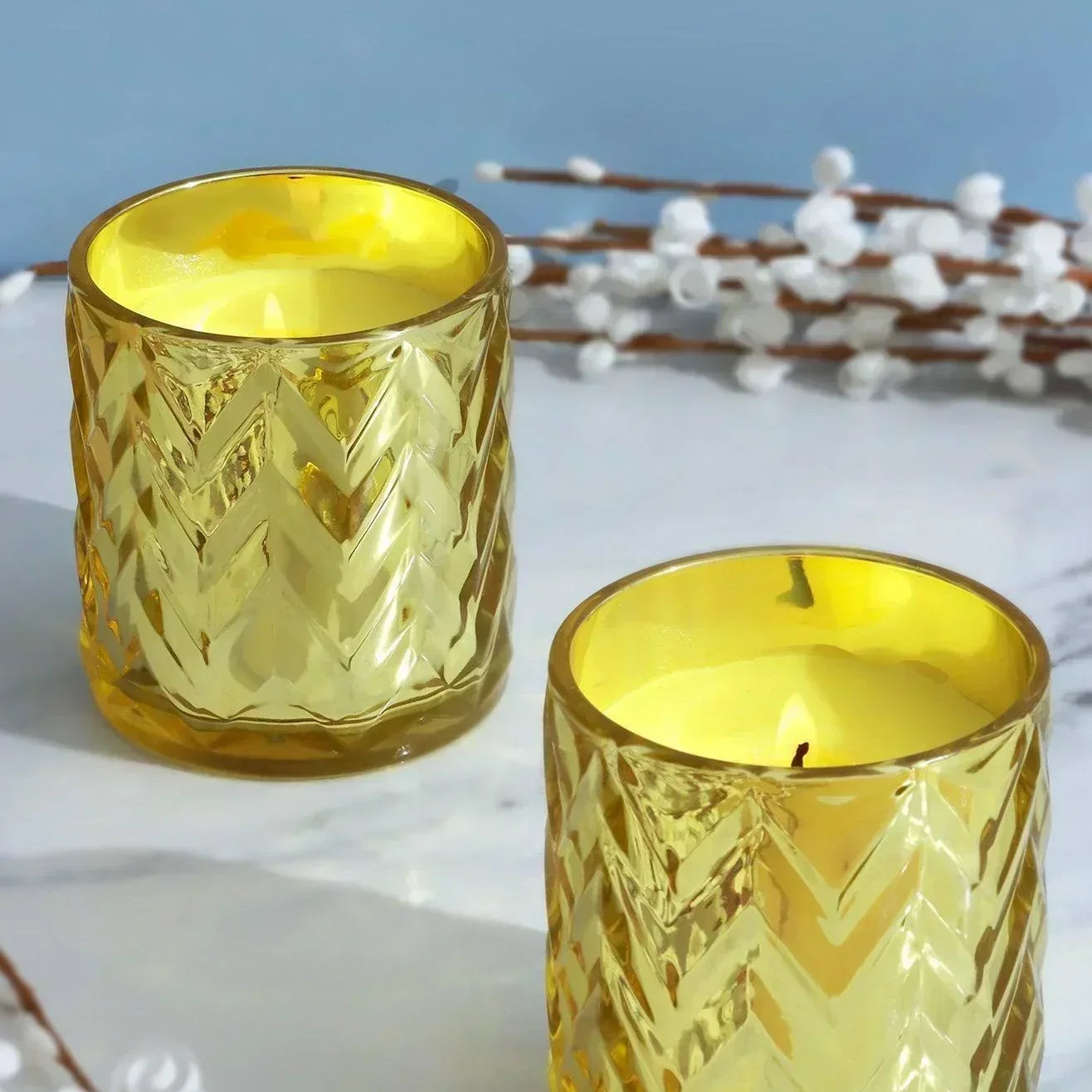 Havana Christmas Pair Scented Soy Glass Jars - G Decor