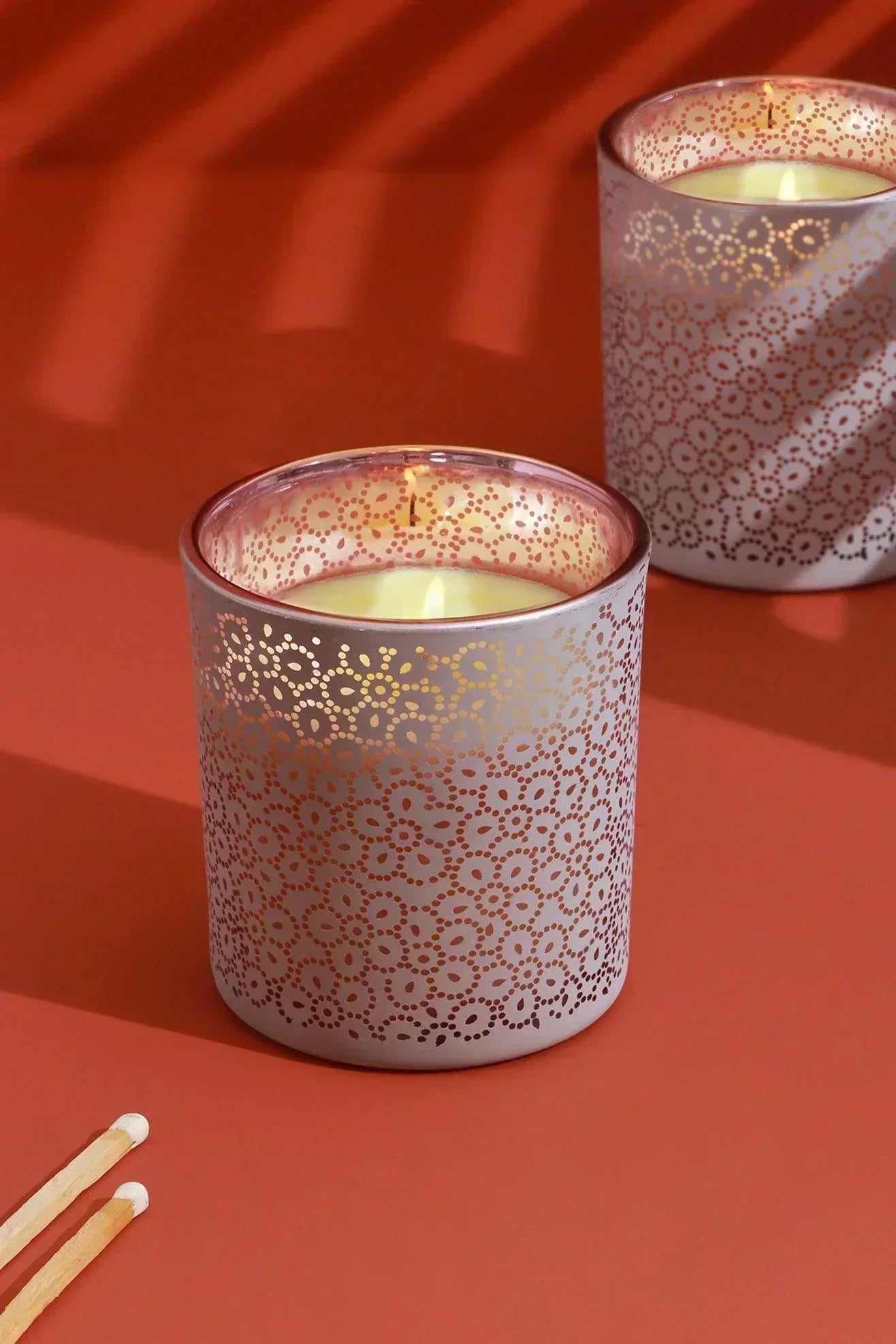 havana-pair-scented-fresh-moso-bamboo-soy-wax-textured-pink-glass-jars-g-decor-56639 - G Decor