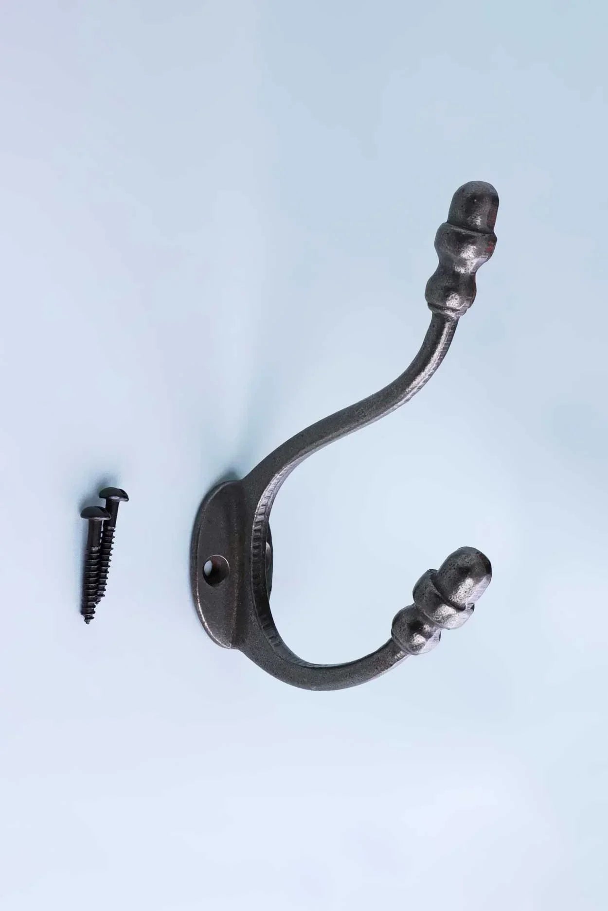 Heavy-Duty Antique Cast Iron Decorative Coat Hooks — close-up view, G Decor