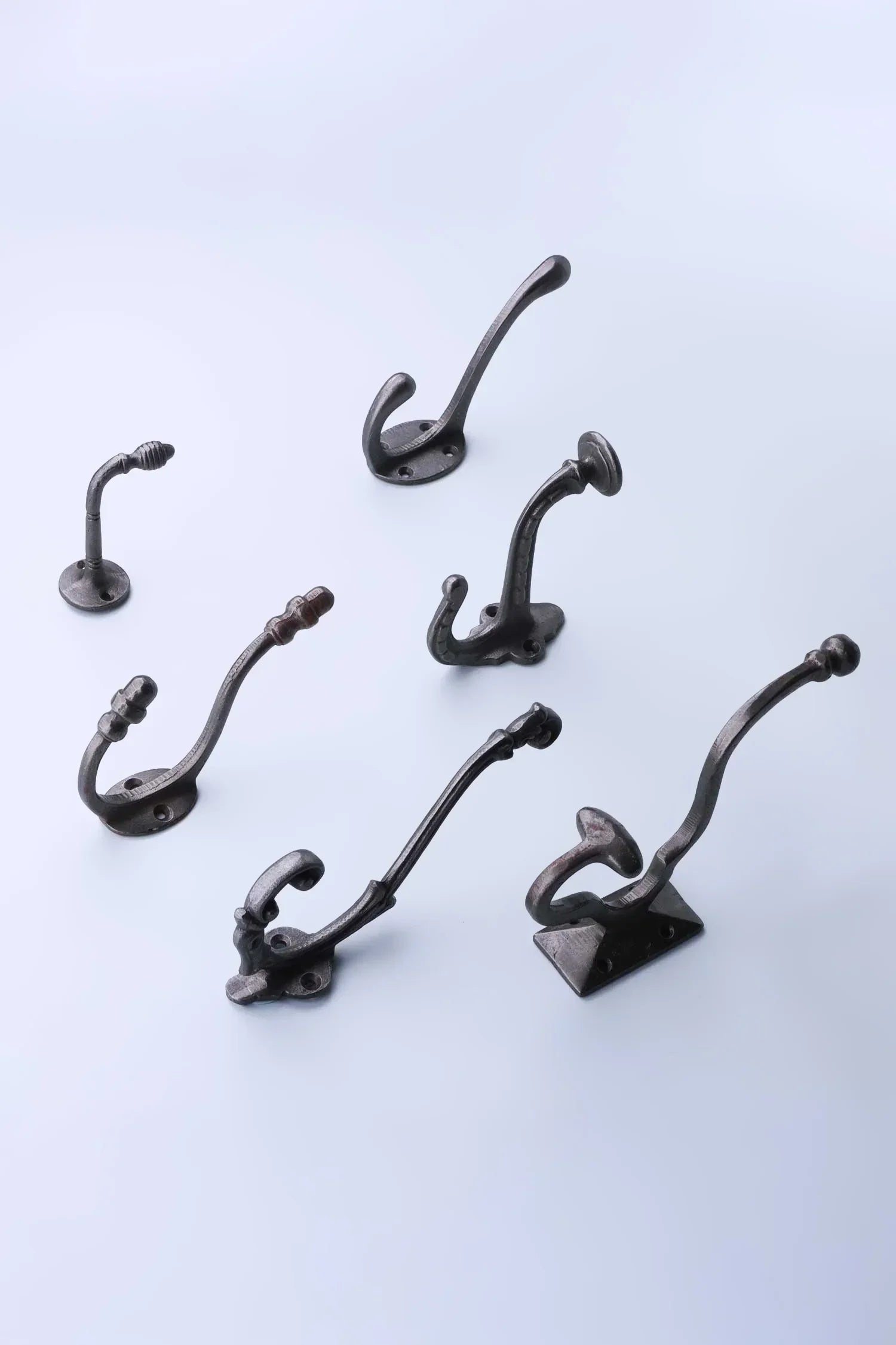 Heavy-Duty Antique Cast Iron Decorative Coat Hooks — alternate view, G Decor