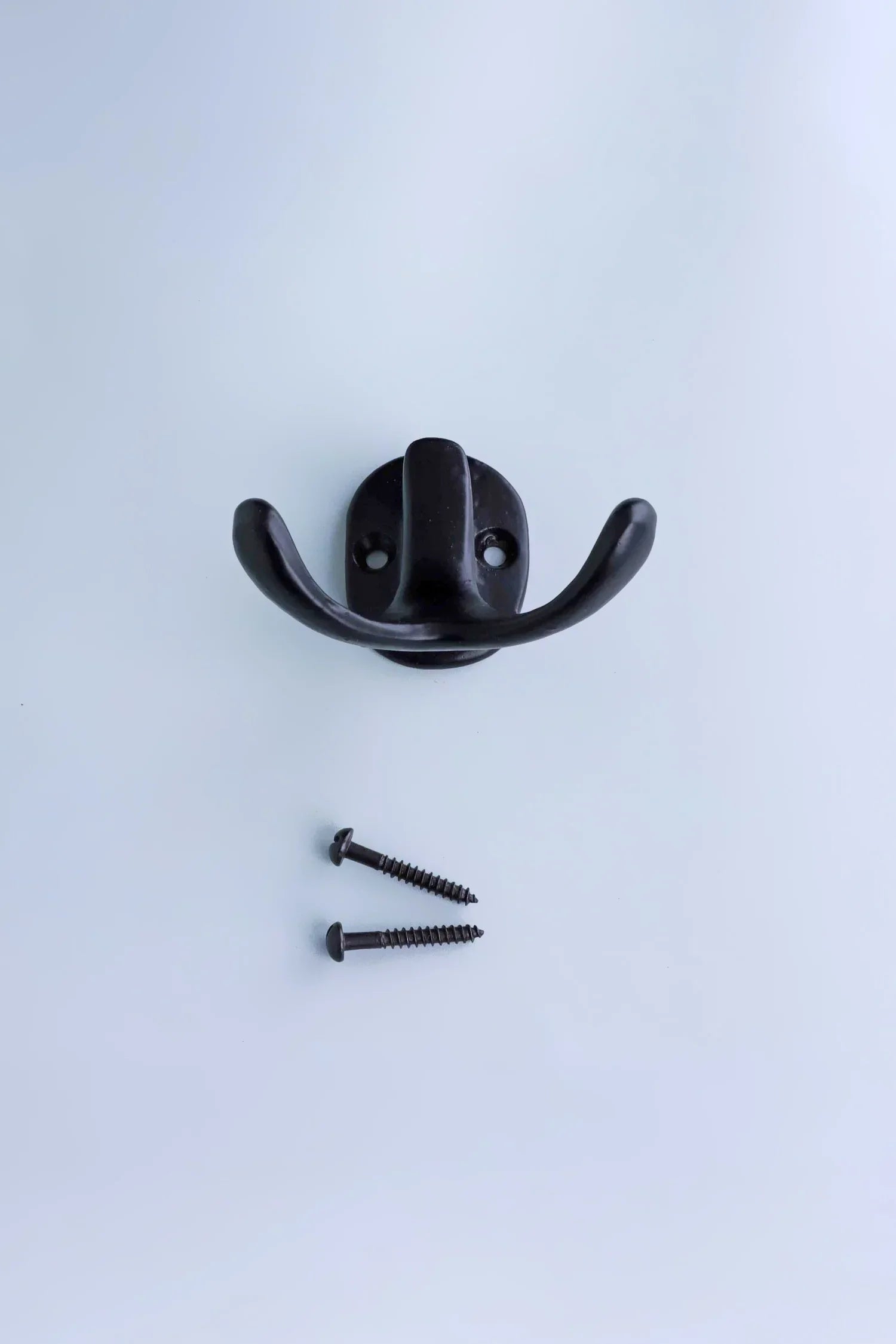 Heavy-Duty Traditional Black Cast Iron Coat Hooks — close-up view, G Decor