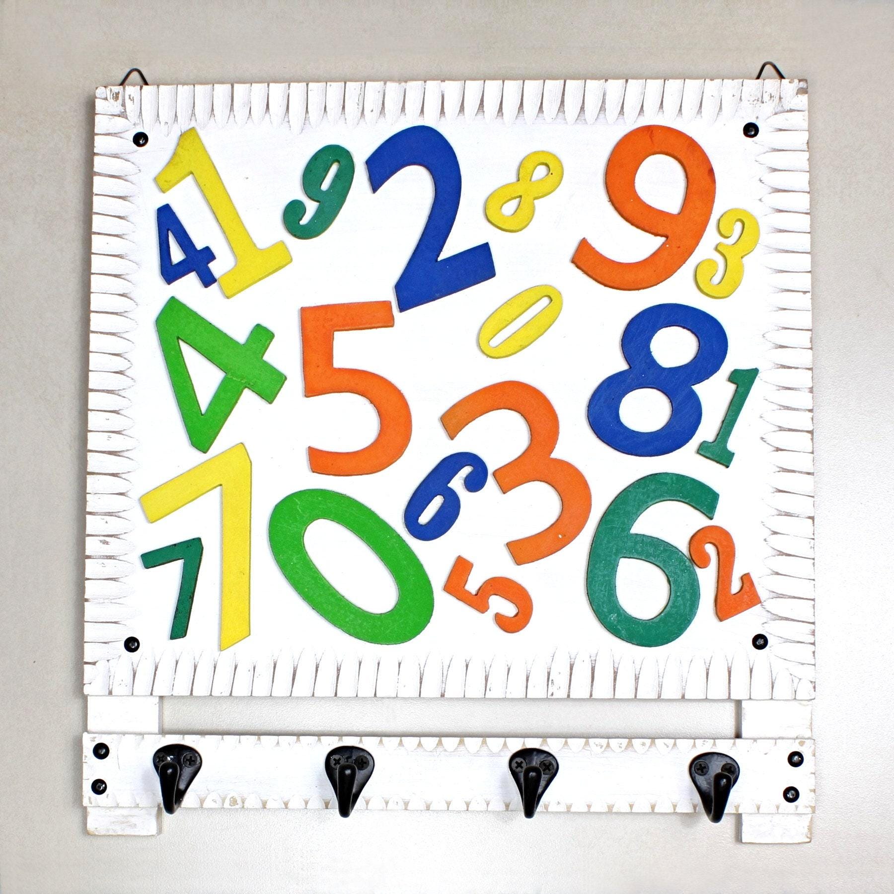 Children's reclaimed wooden wall hook rack