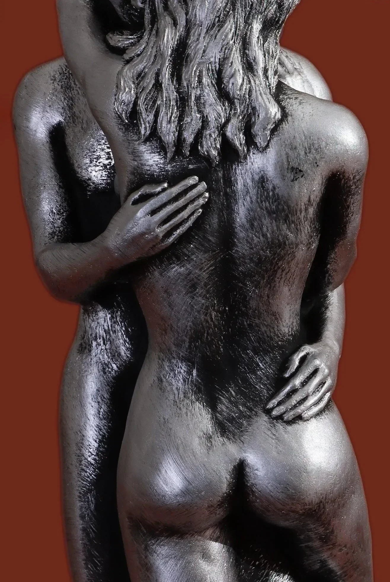 Infinita Intertwine Balance Large Sculptural Candle, Hand-Finished Cast Wax Form in Silver Finish - G Decor