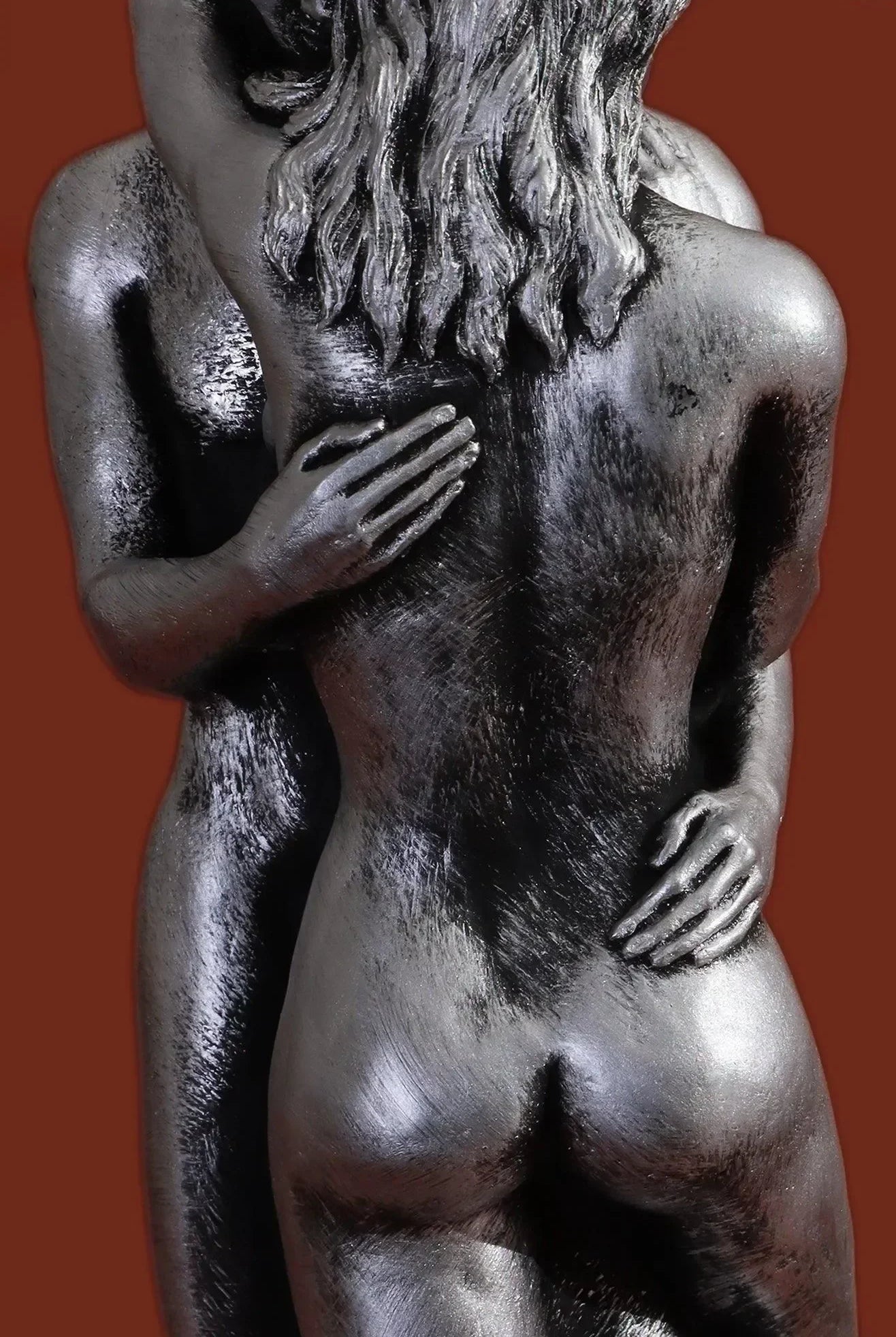 Infinita Intertwine Balance Large Sculptural Candle, Hand-Finished Cast Wax Form in Silver Finish - G Decor