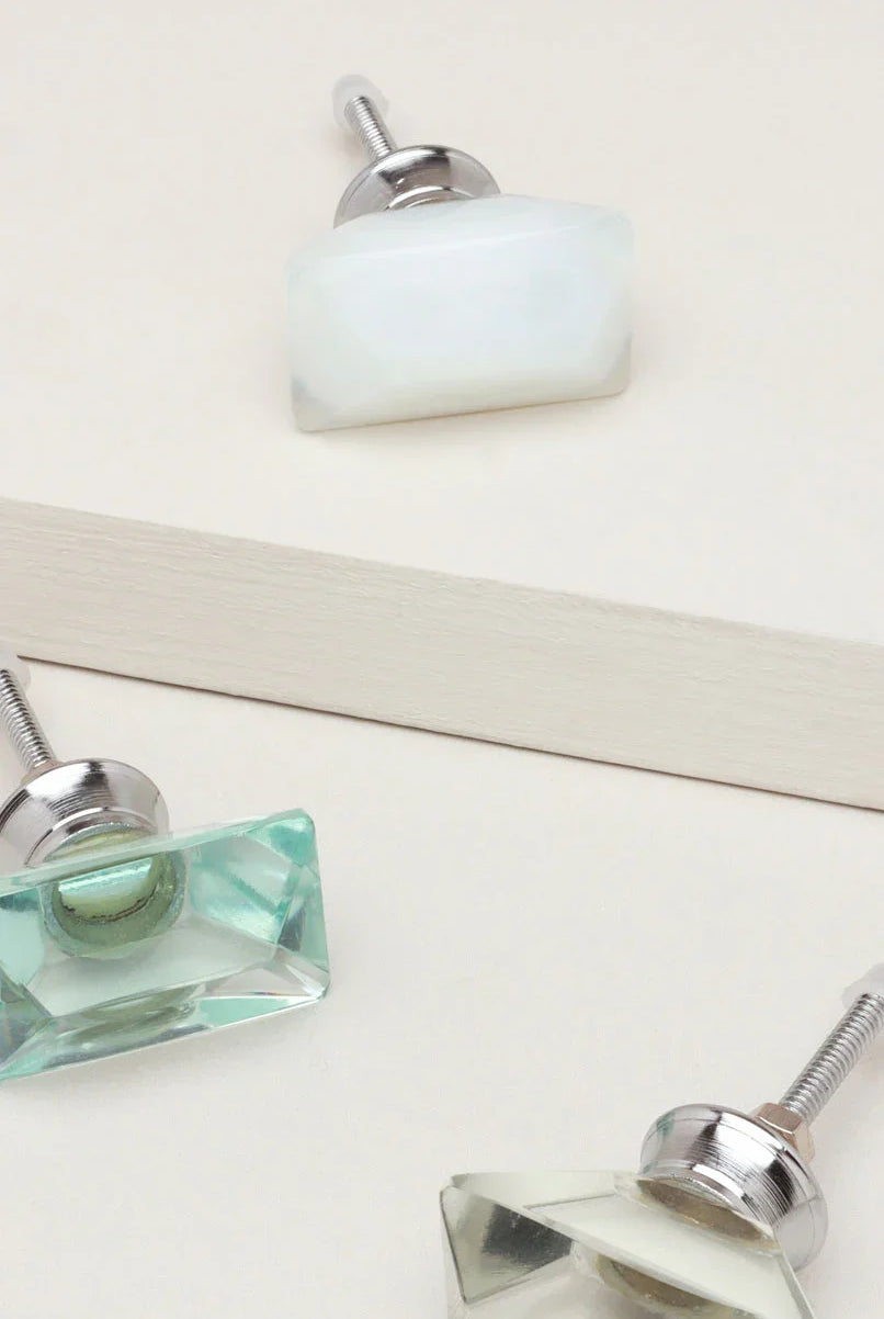 Javier Misty Crystal Mirror Glass Pull Knobs - G Decor