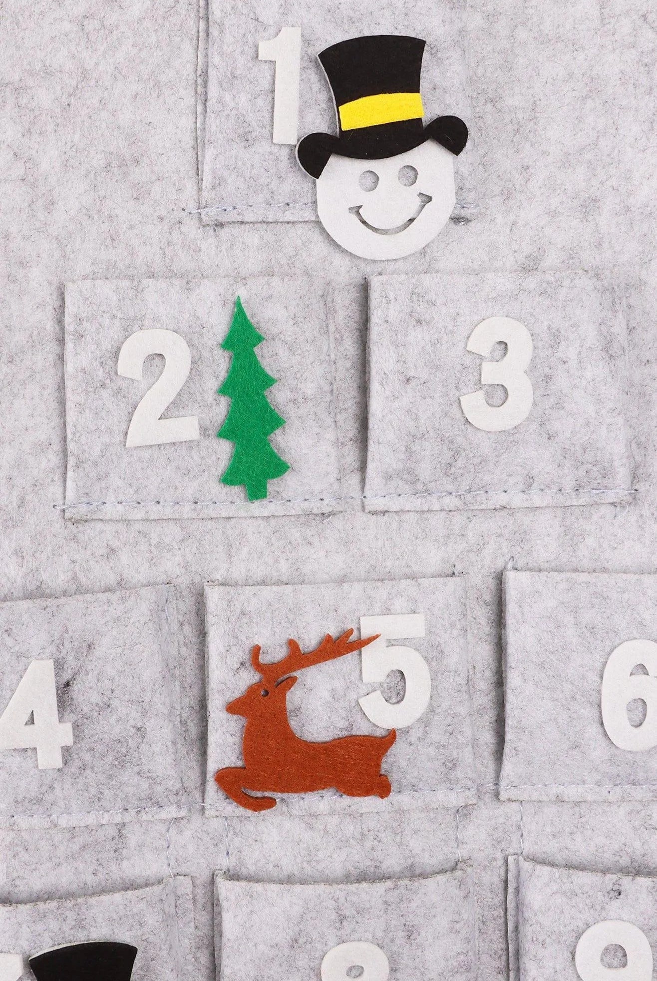 Jolly Wall Santa XL Felt Advent Calendar Reusable & Long-Lasting Grey Winter Magic - G Decor