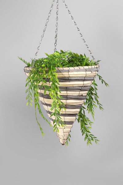 G Decor planter Planter Rattan Cone Hanging Basket 12"