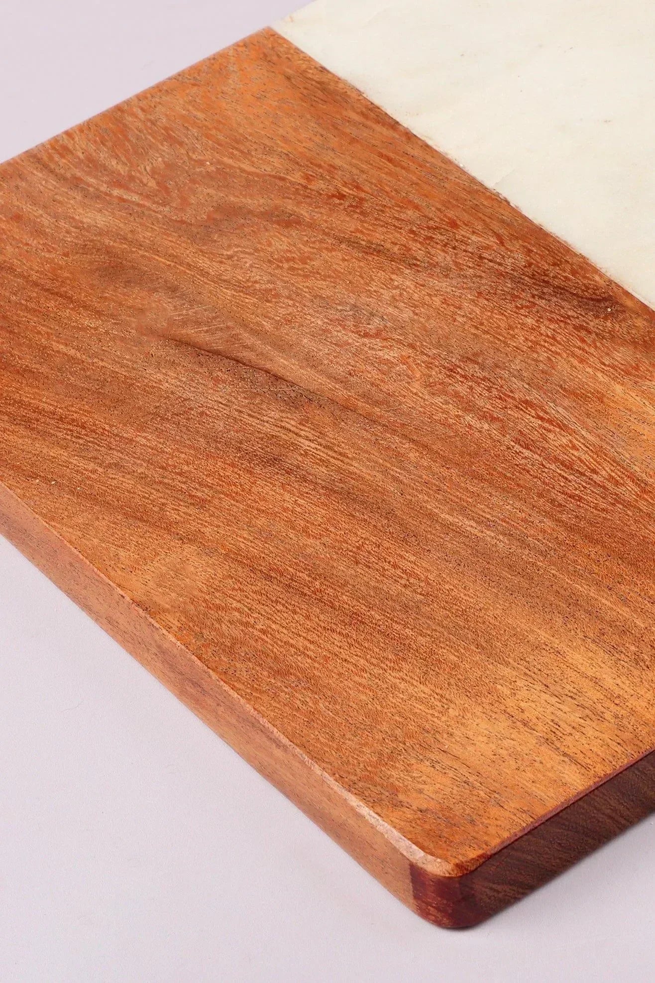 Large White Marble and Wood Chunky Chopping and Charcuterie Board - G Decor