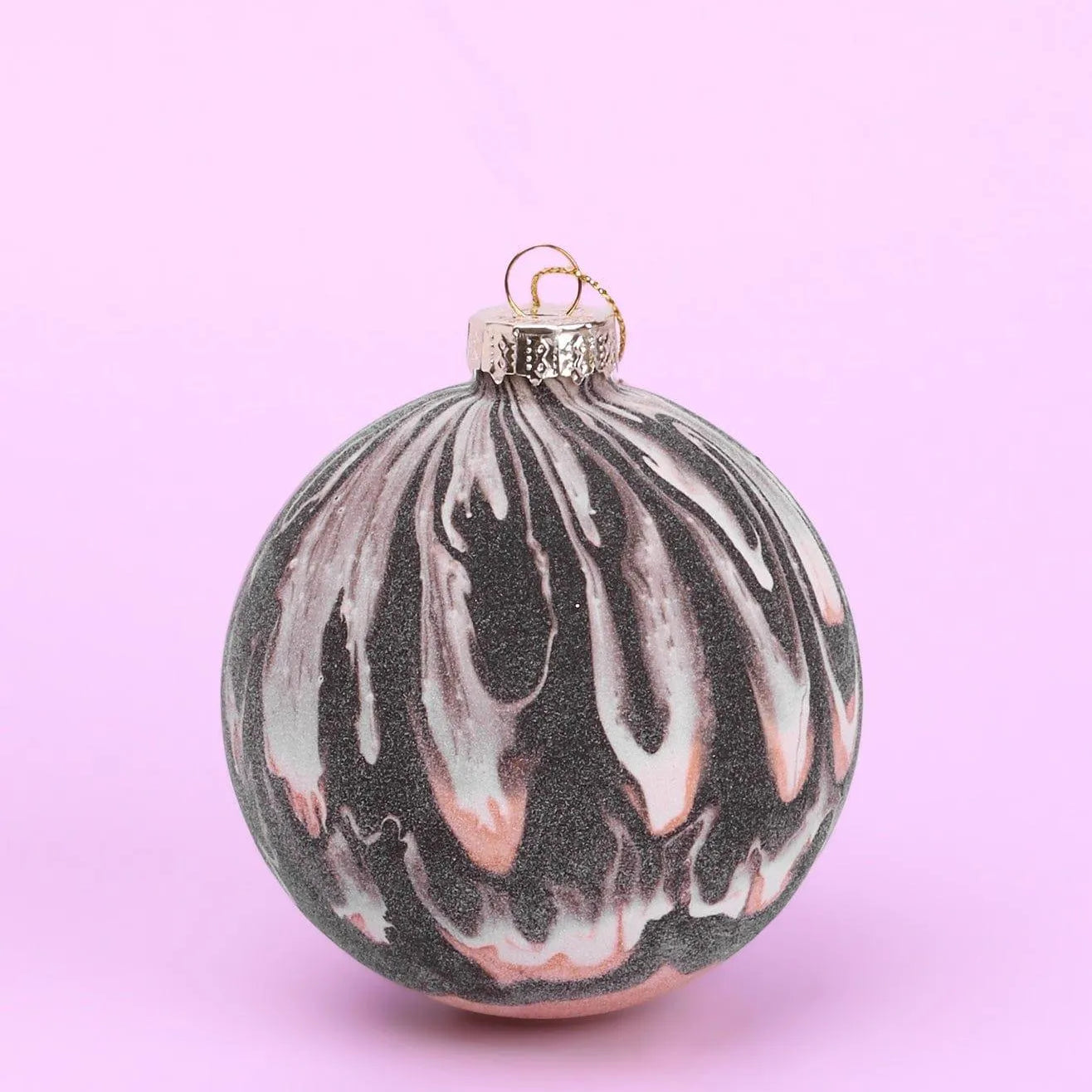 luxurious-black-white-and-gold-marble-effect-christmas-tree-bauble-g-decor-42490 - G Decor