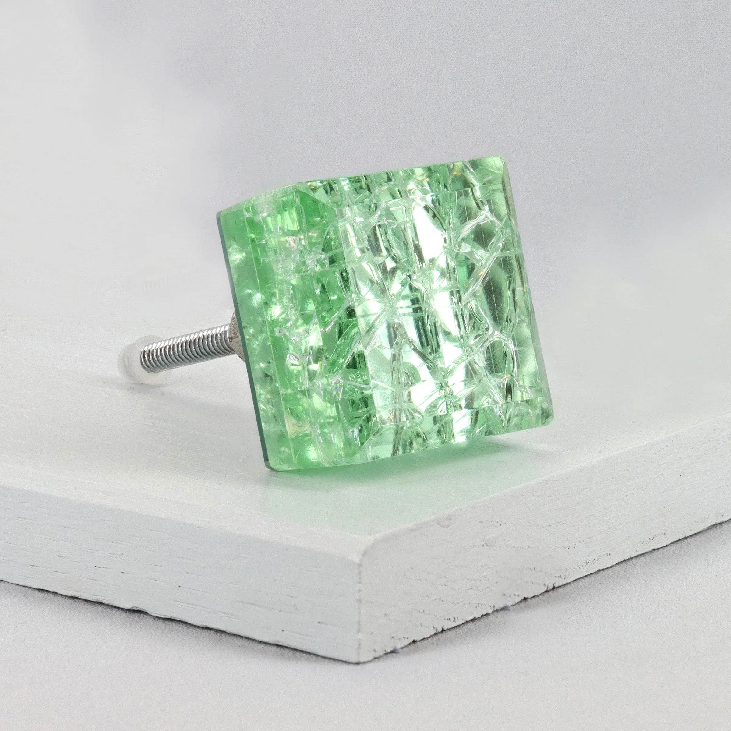 Maison Square Crystal Crackle Mirror Glass Pull Knobs - G Decor