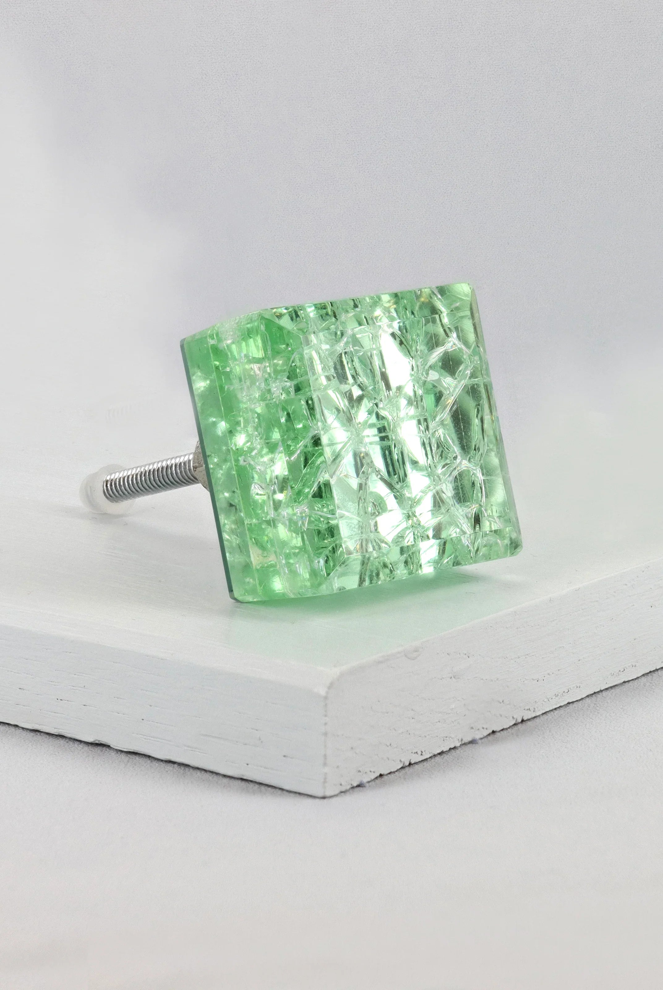 Maison Square Crystal Crackle Mirror Glass Pull Knobs - G Decor