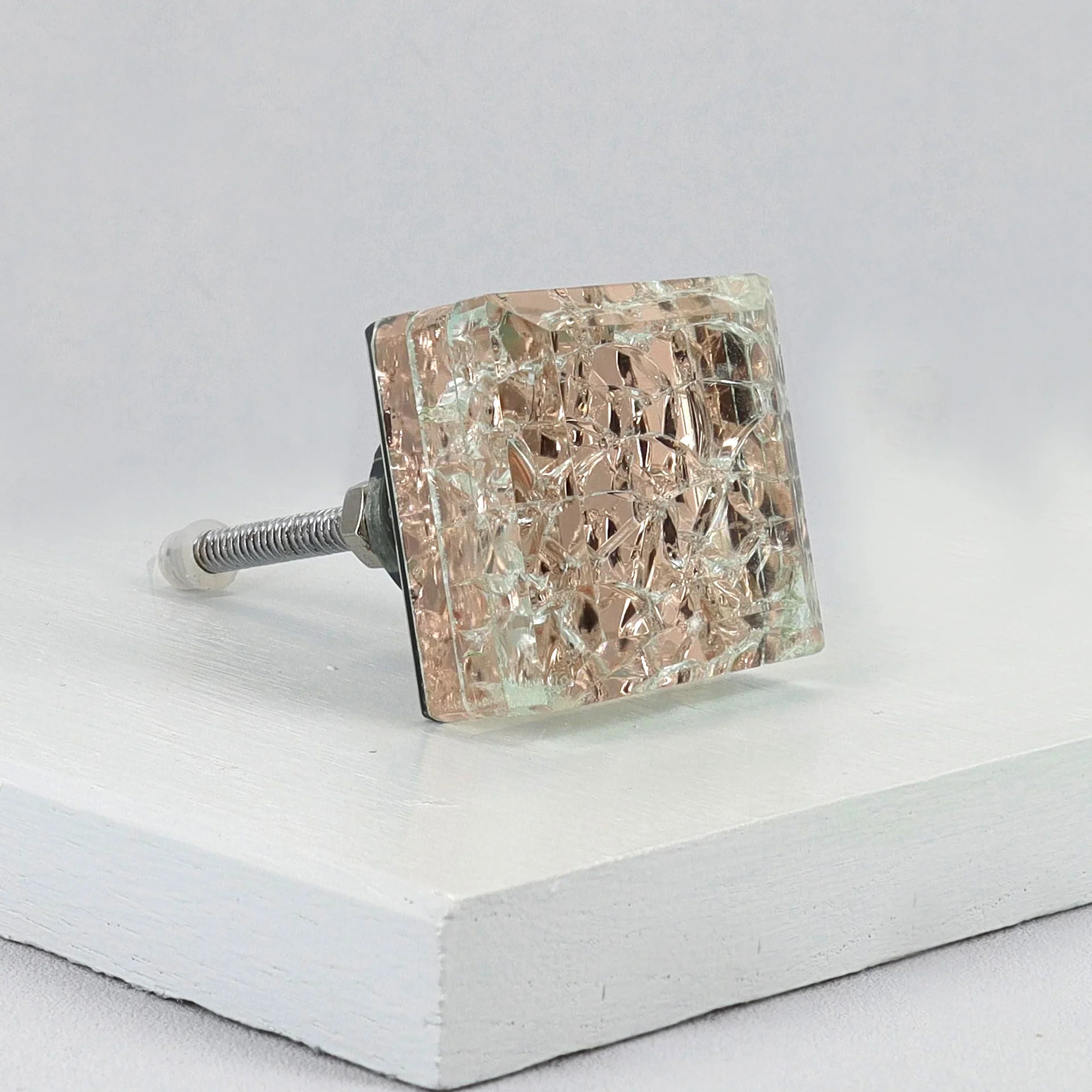 Maison Square Crystal Crackle Mirror Glass Pull Knobs - G Decor