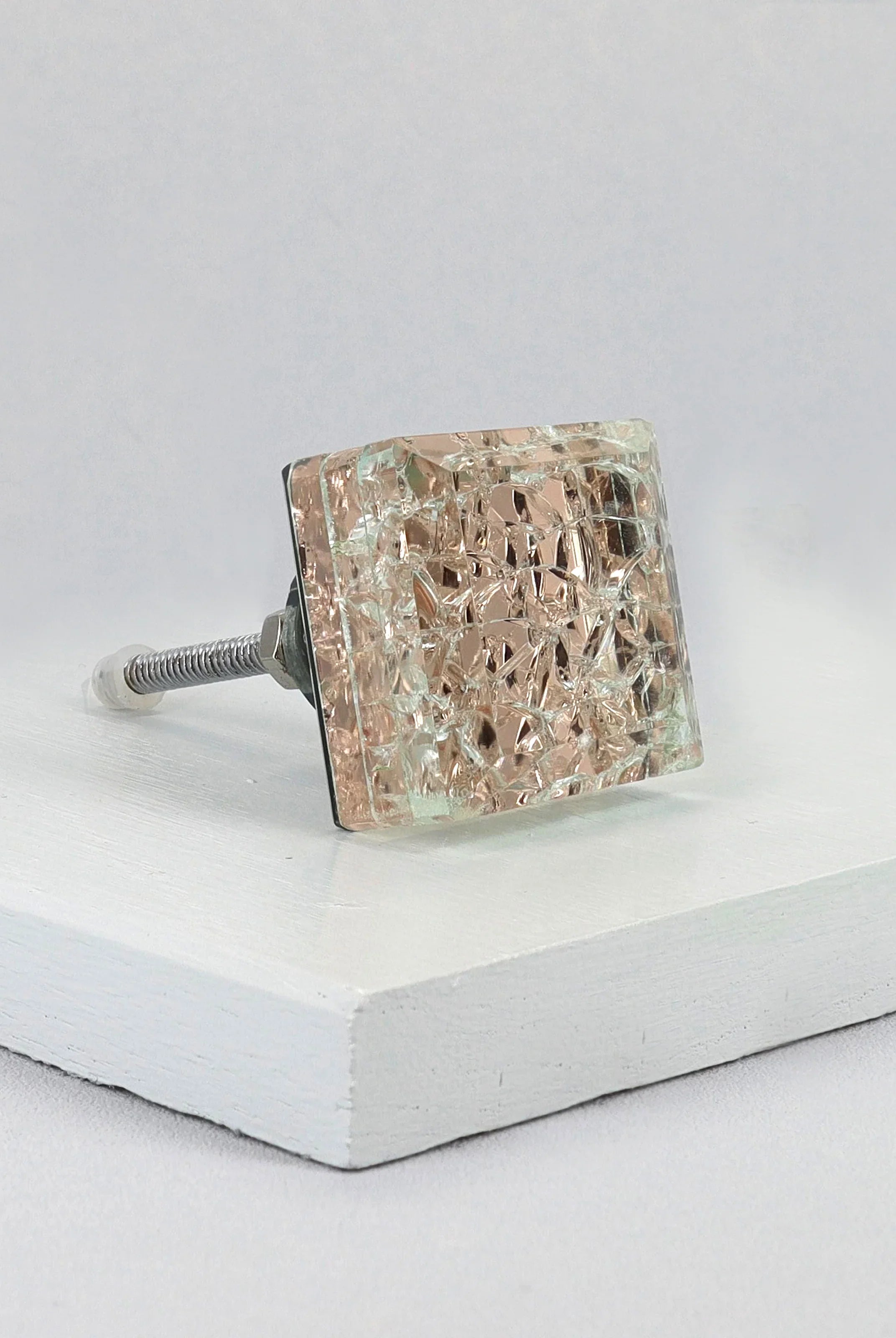 Maison Square Crystal Crackle Mirror Glass Pull Knobs - G Decor