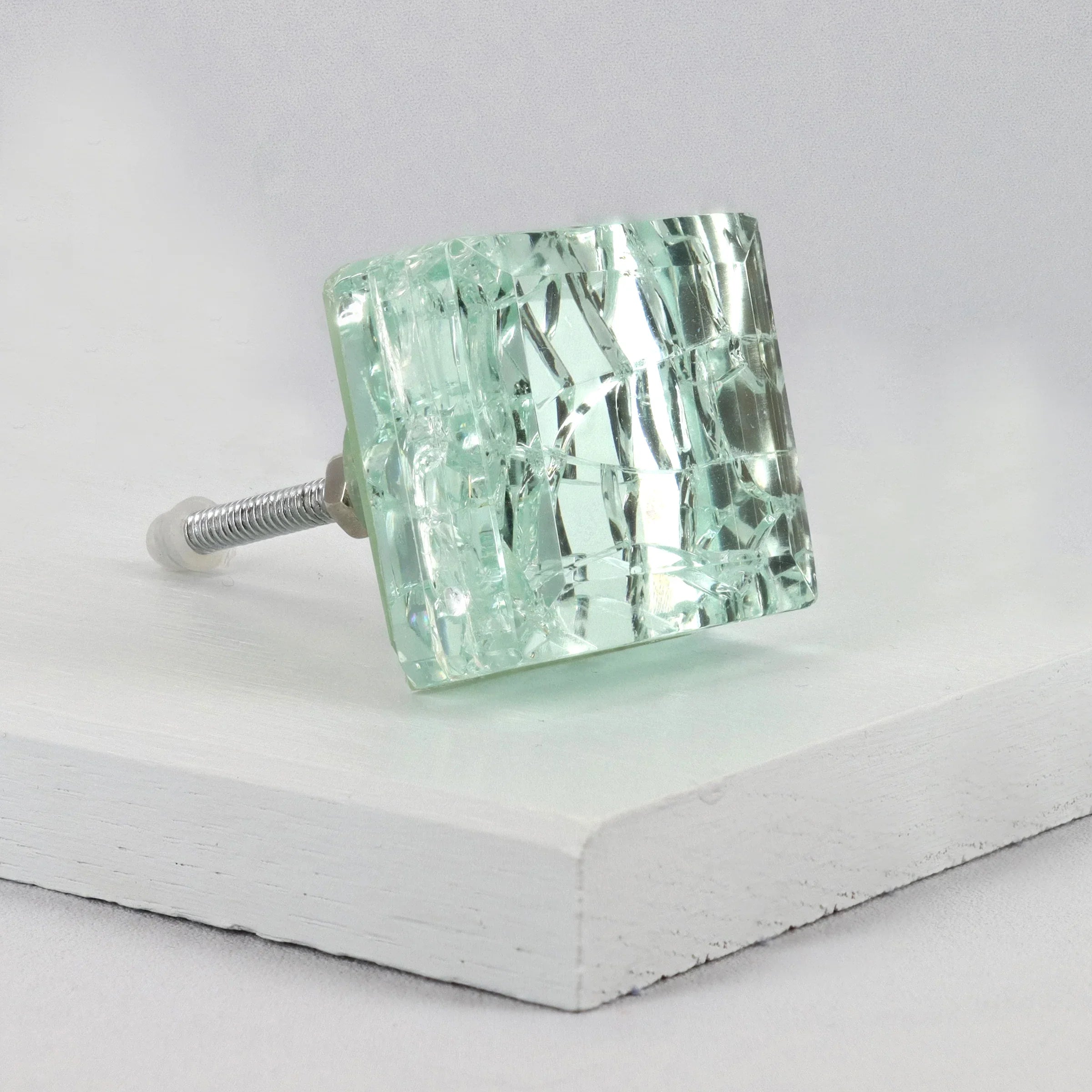 Maison Square Crystal Crackle Mirror Glass Pull Knobs - G Decor