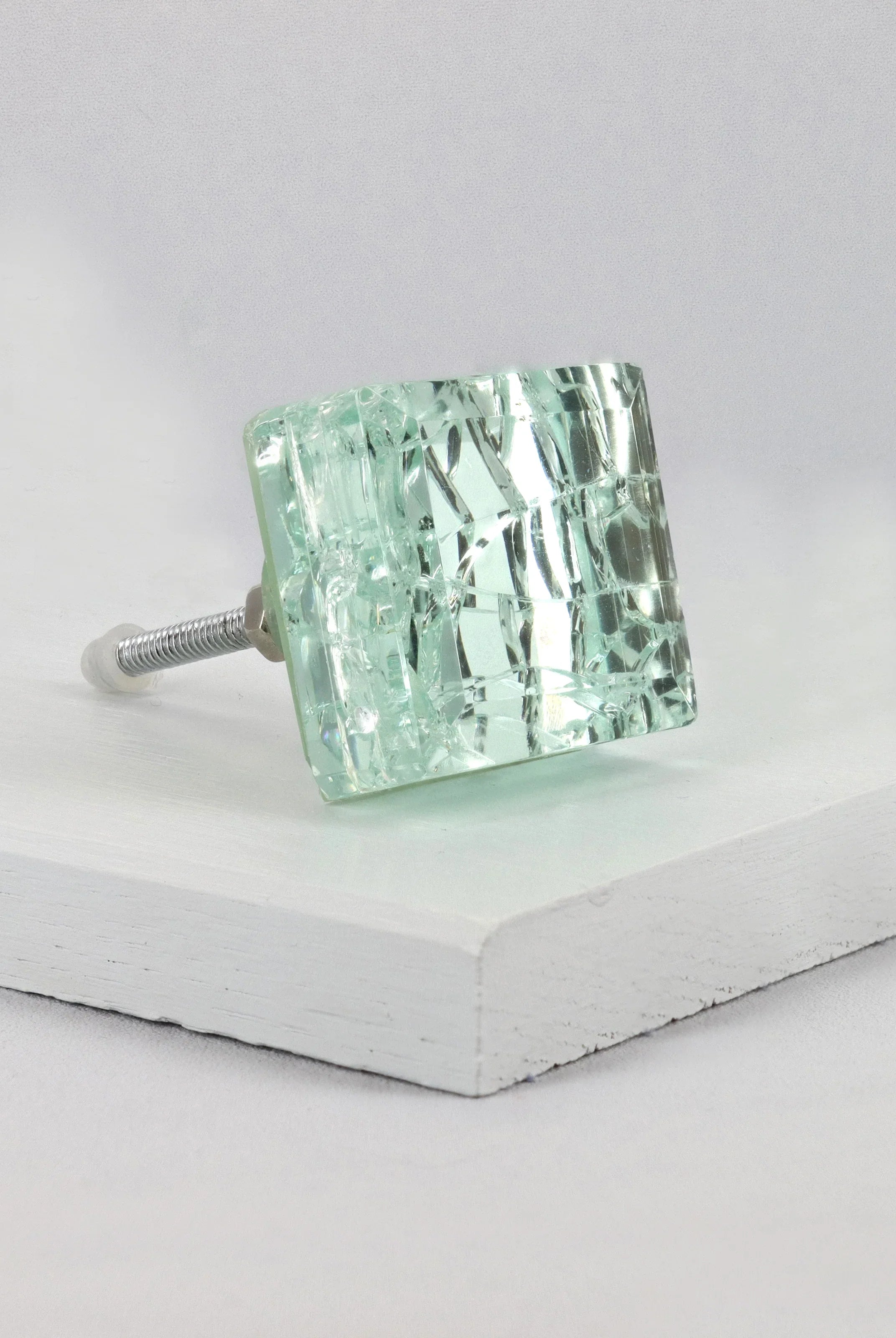 Maison Square Crystal Crackle Mirror Glass Pull Knobs - G Decor