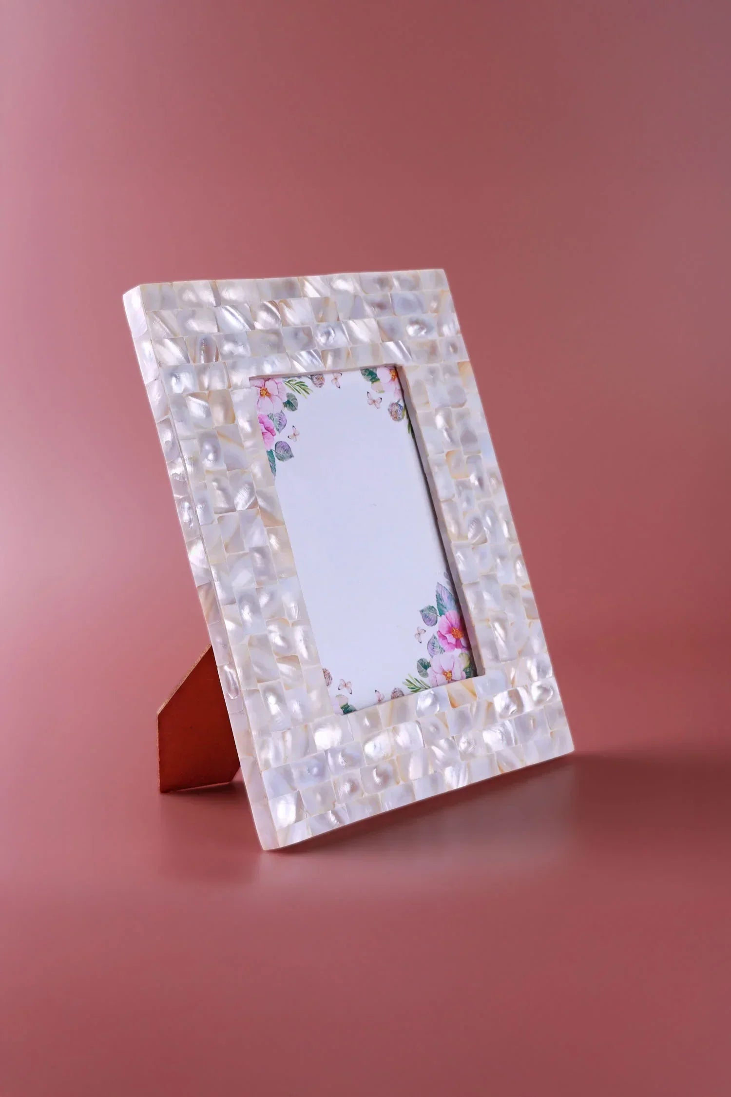 Marcelline Mother of Pearl Photo Frame in Soft Gold — alternate view, G Decor