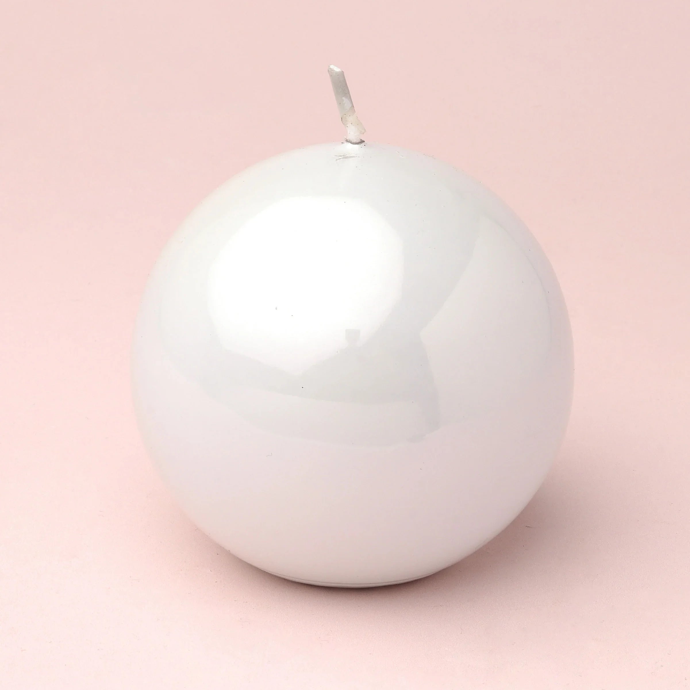 Mirror Glass Effect Limited Edition Clarae Reflet Pearl White Pillar & Ball Candle - G Decor