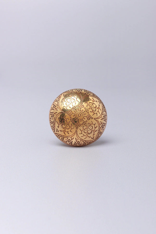 Mughal Brass Textured Cabinet Knob — Multipack