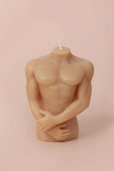 G Decor Candles & Candle Holders Beige / Male Muscular Male Torso and Crouching Female Candles.