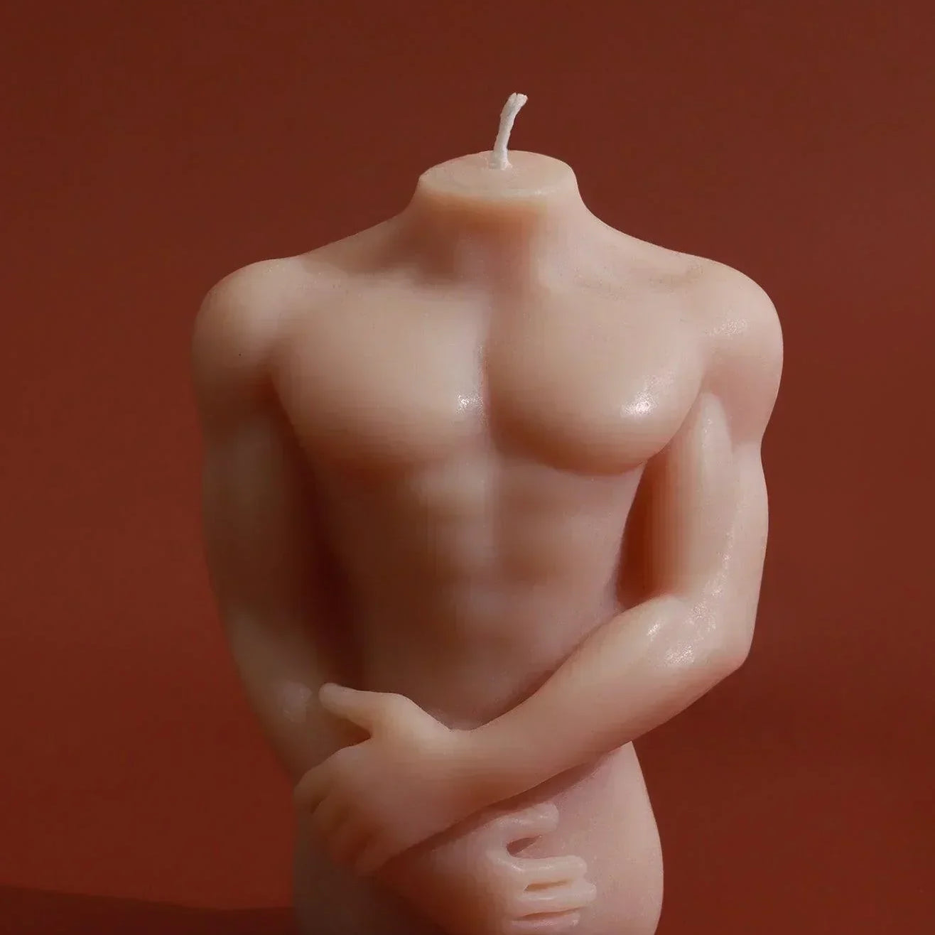 Muscular Male Torso and Crouching Female Candles - G Decor