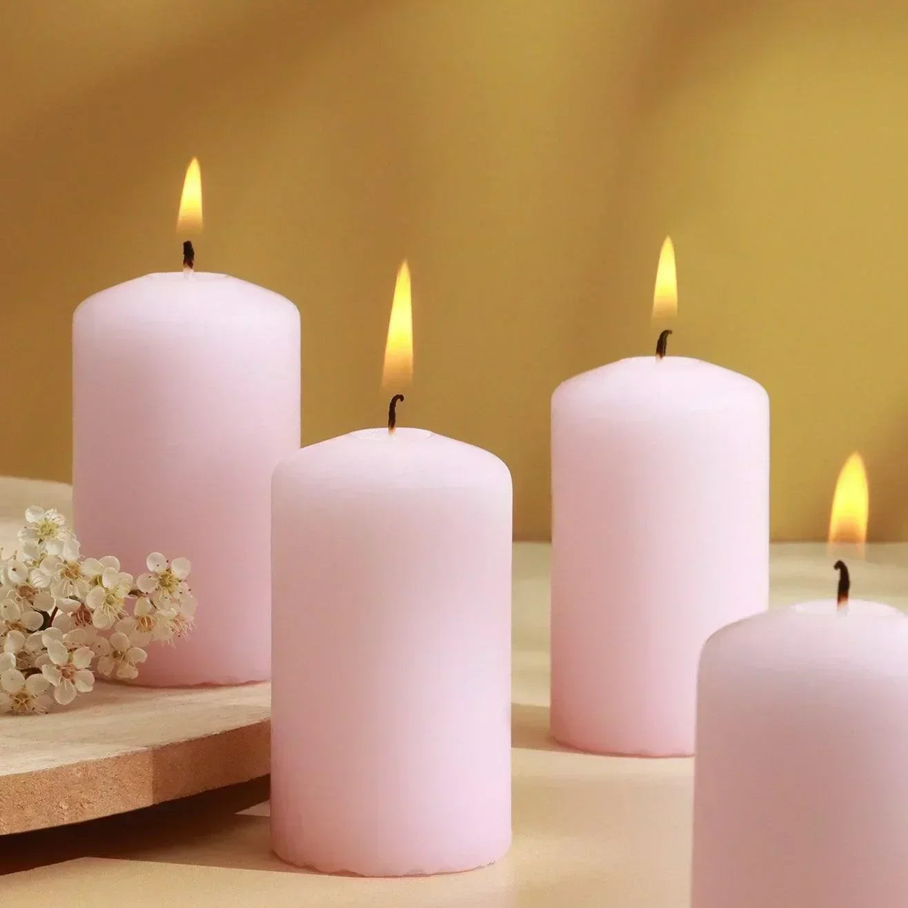 Pack Of 4 Cherry Blossom Scented Candles - G Decor