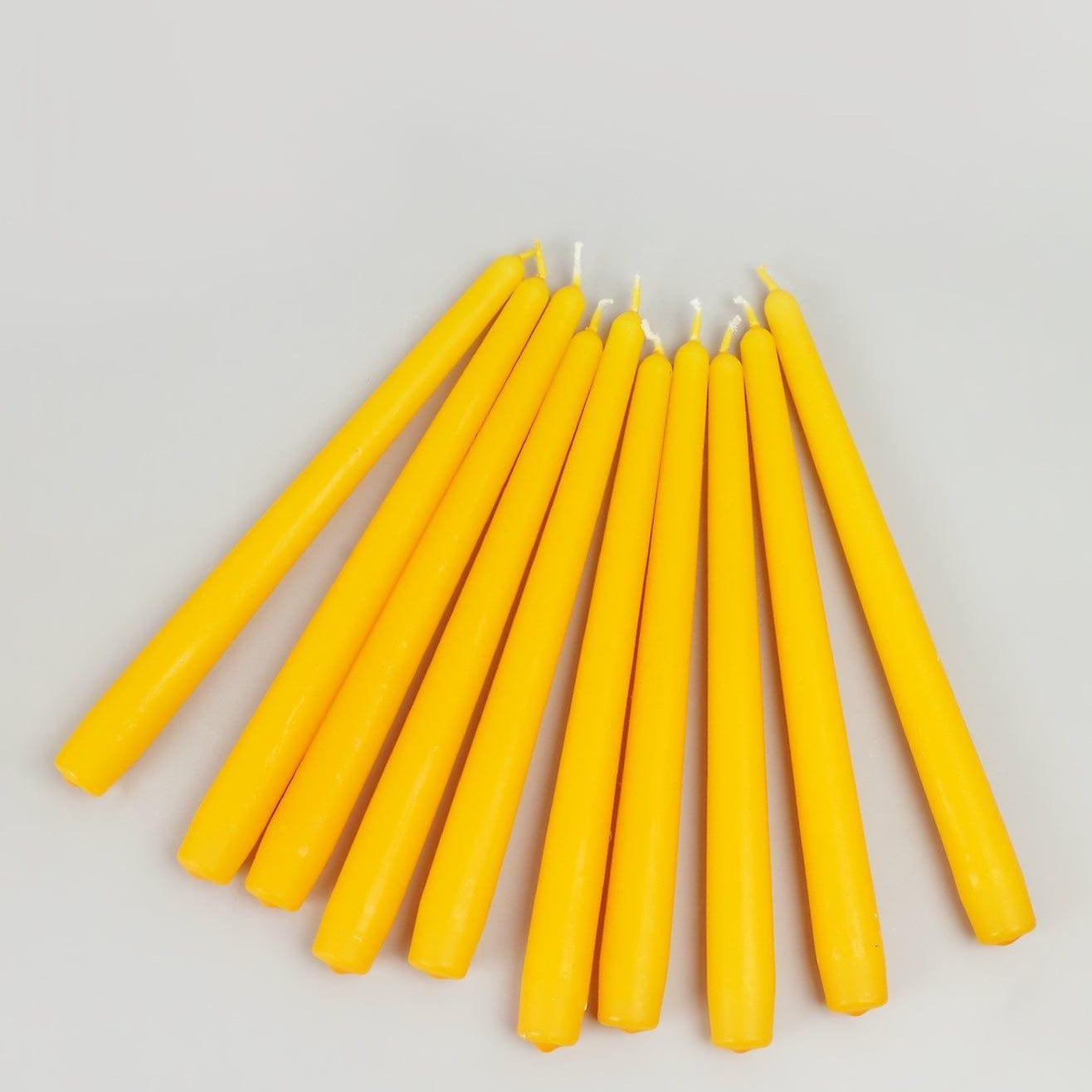 Pastelaria Set of 2, 10 or 20 Sunny Yellow Tall Pastel Dinner & Taper Candles - G Decor