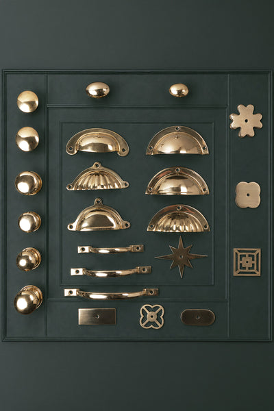 Polished Brass Cabinet Knobs, Cup Pulls, D Handles and Backplates, Solid Brass Kitchen Cupboard Hardware (Build Your Own Set)