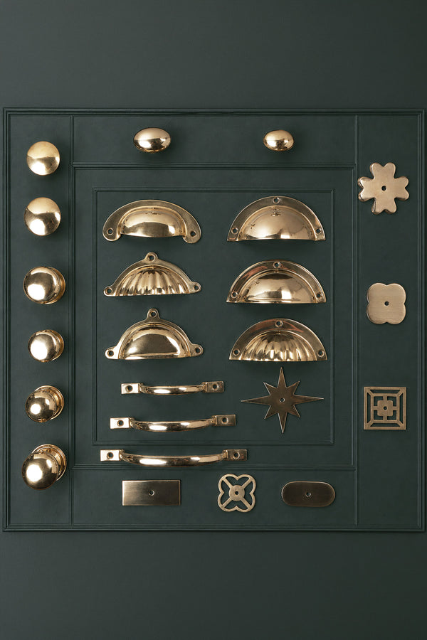 Polished Brass Cabinet Knobs, Cup Pulls, D Handles and Backplates, Solid Brass Kitchen Cupboard Hardware (Build Your Own Set)