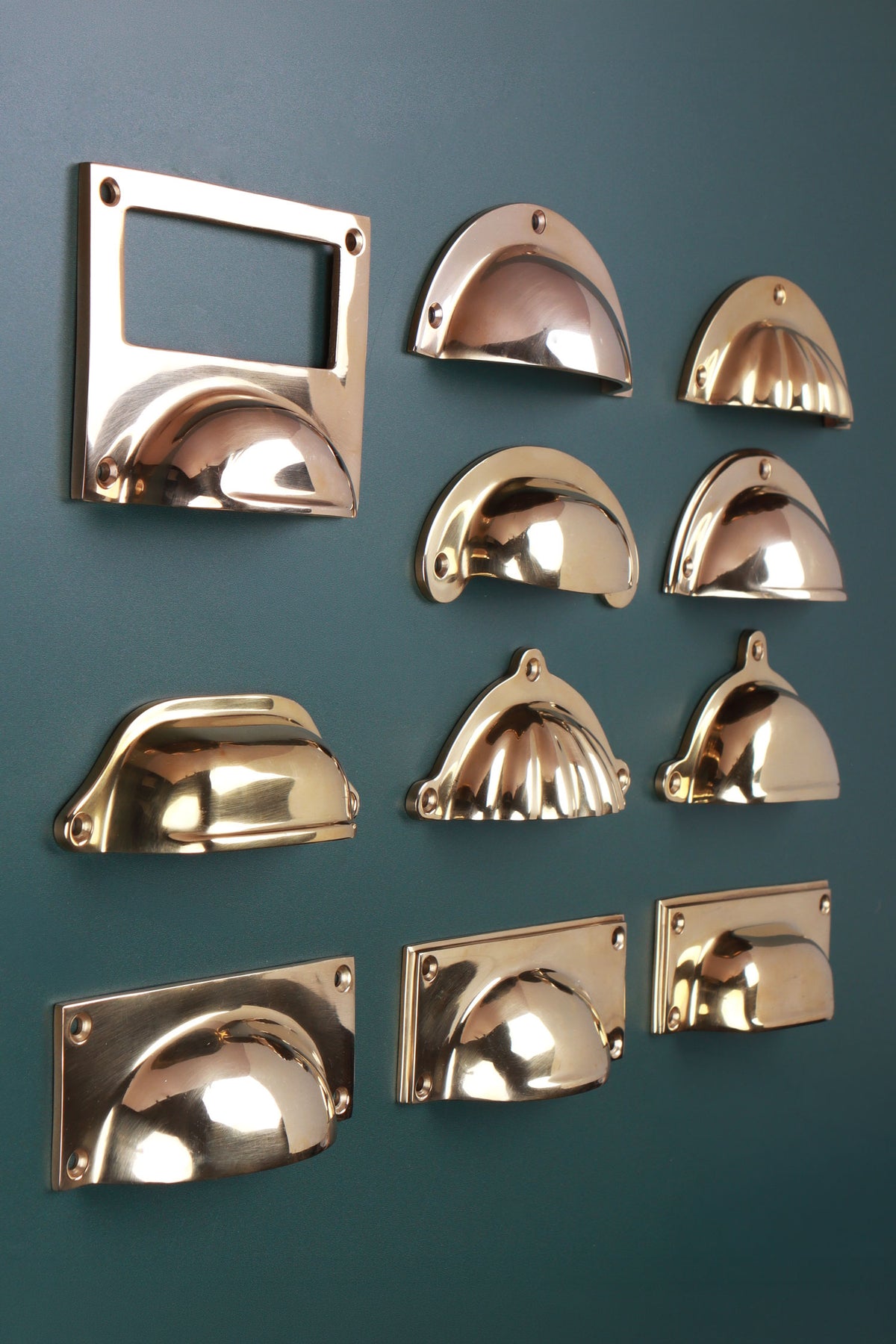 Polished Brass Cup Pull Collection solid brass hardware, second view