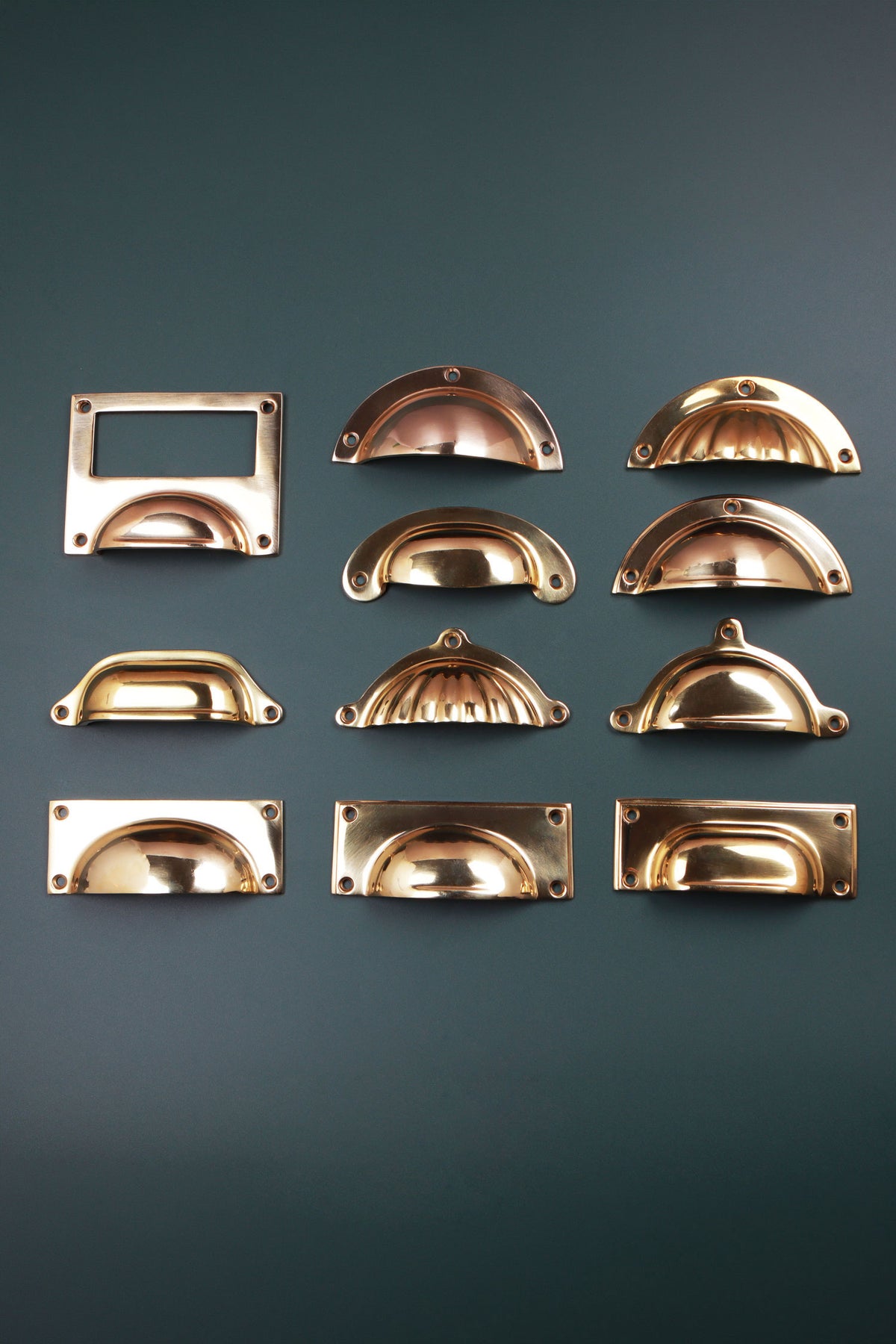 Polished Brass Cup Pull Collection solid brass hardware