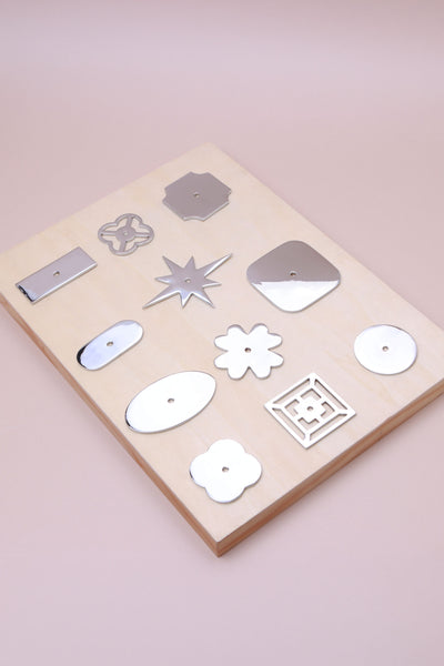 Polished Chrome Cabinet Knob Backplates, 11 Shapes