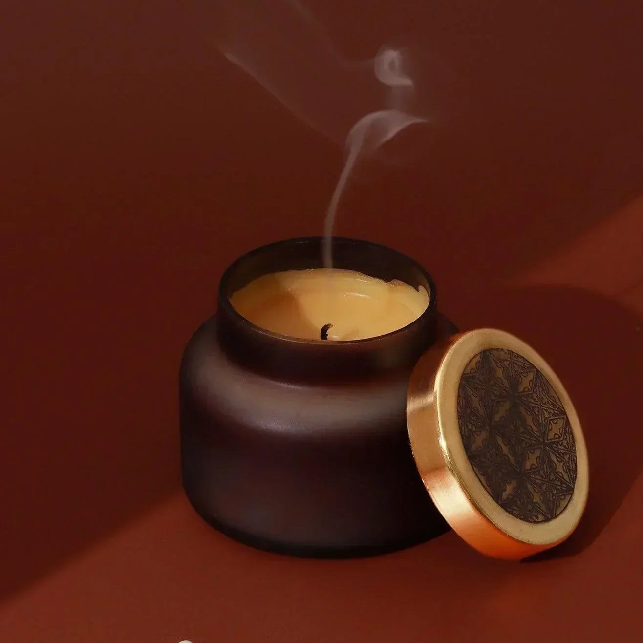 Rasa Nocturne Musk Scented Candle in Frosted Black Glass - G Decor