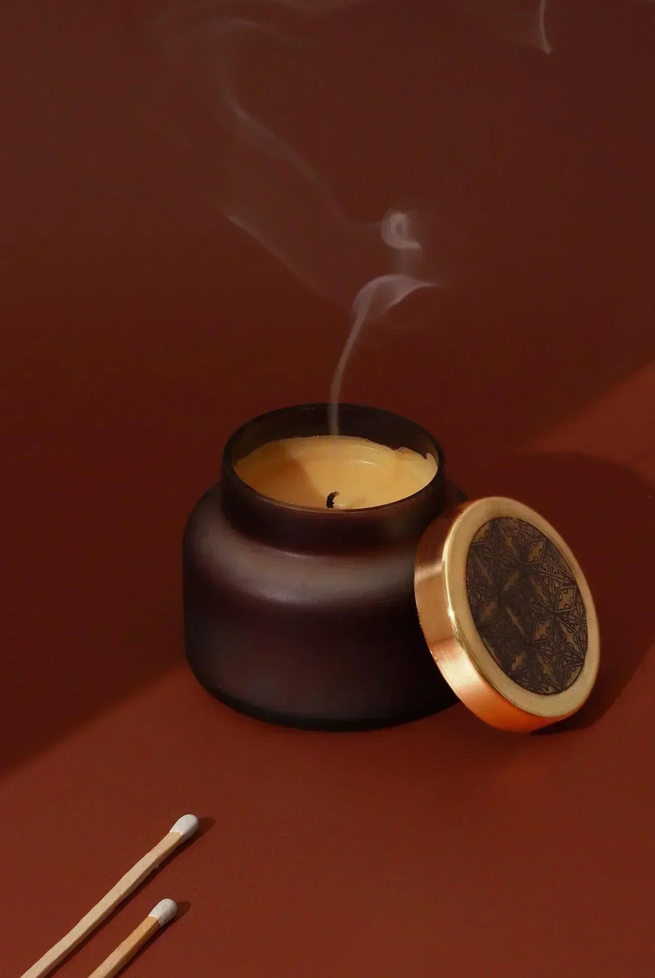 Rasa Nocturne Musk Scented Candle in Frosted Black Glass - G Decor