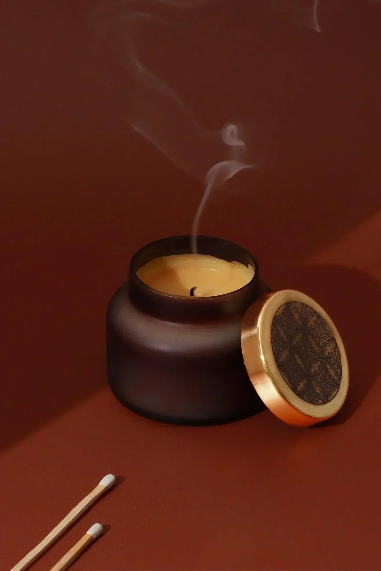 Rasa Nocturne Musk Scented Candle in Frosted Black Glass - G Decor