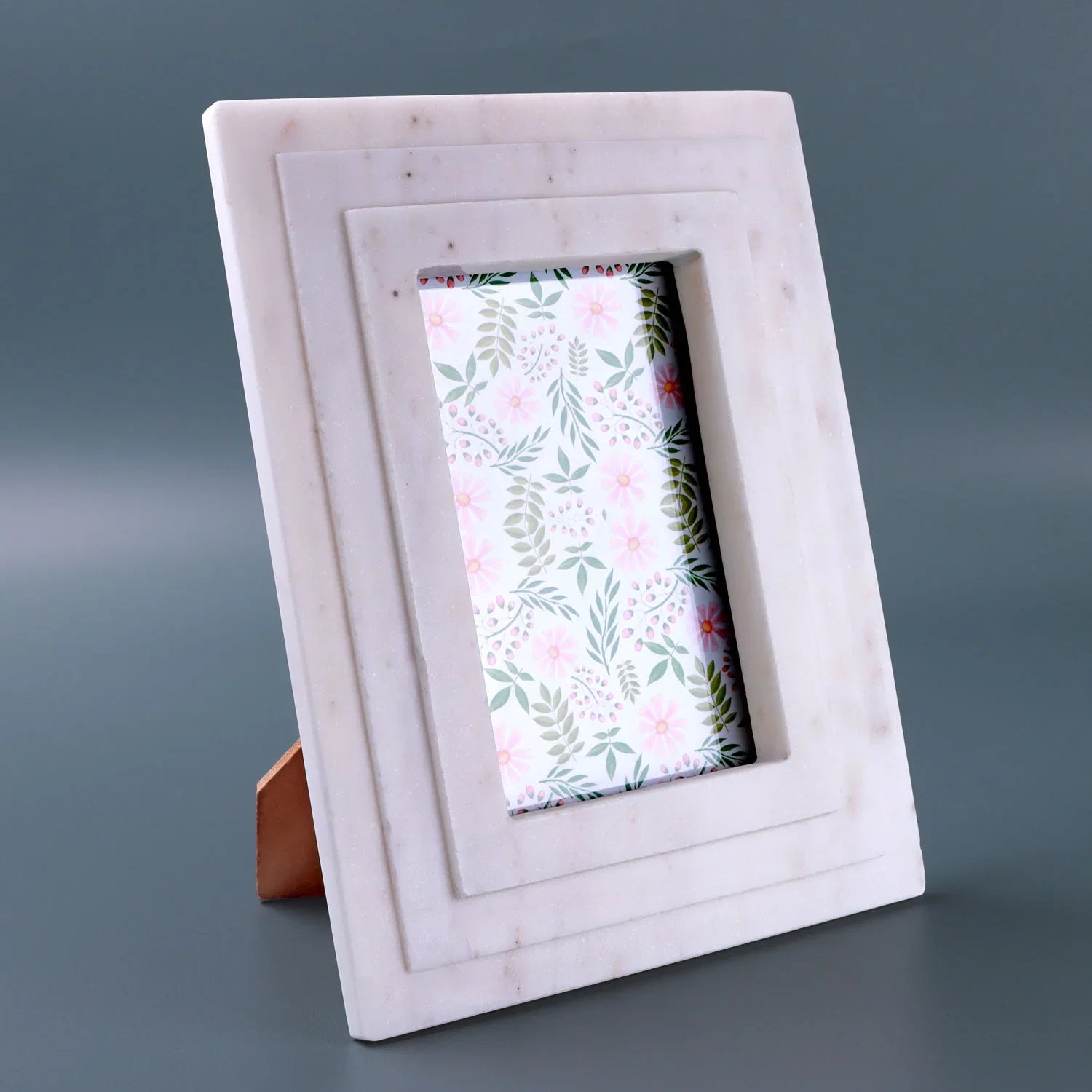 Roma Gradus Handcrafted Marble Photo Frame Stepped Architectural Picture Display - G Decor