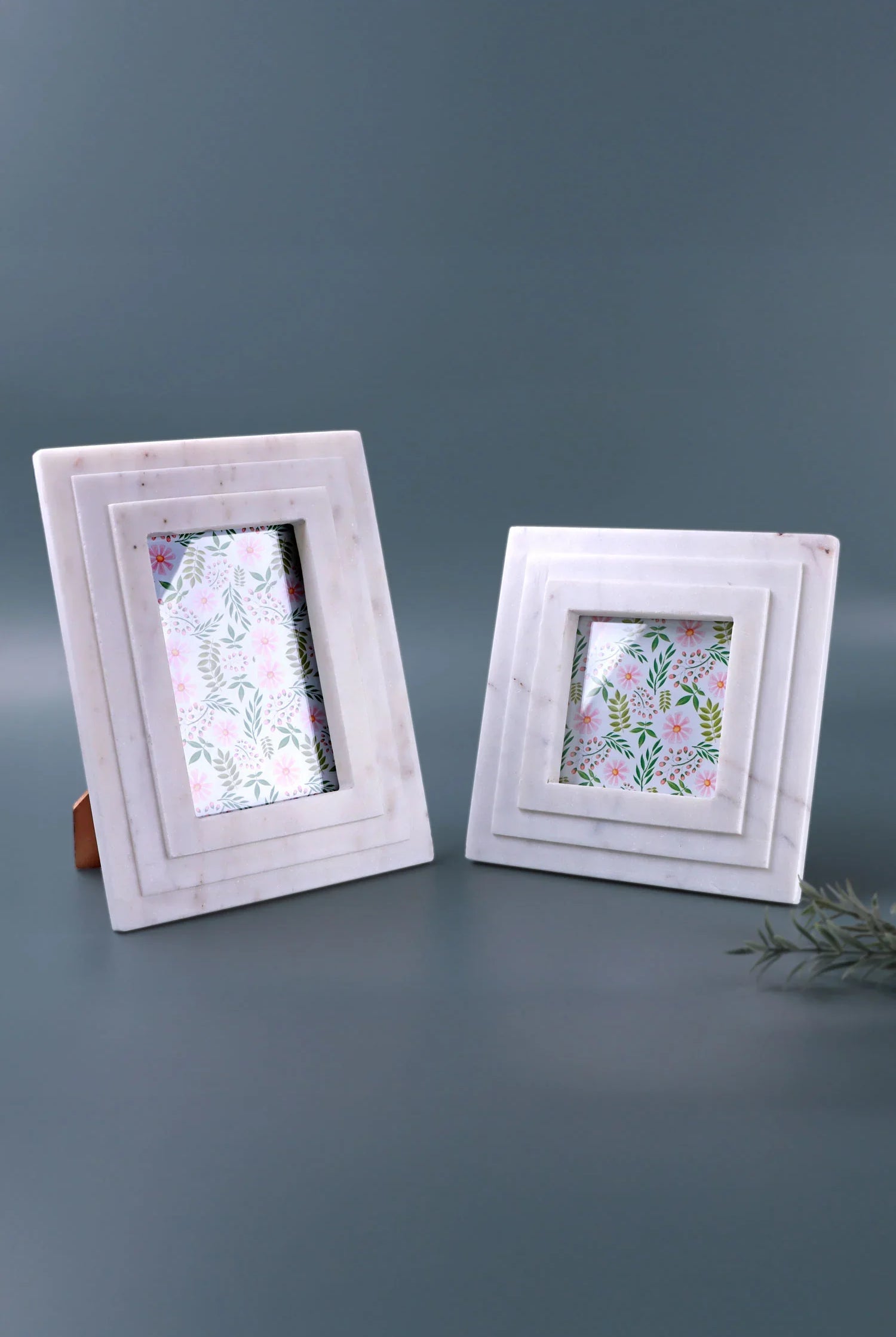 Roma Gradus Handcrafted Marble Photo Frame Stepped Architectural Picture Display - G Decor