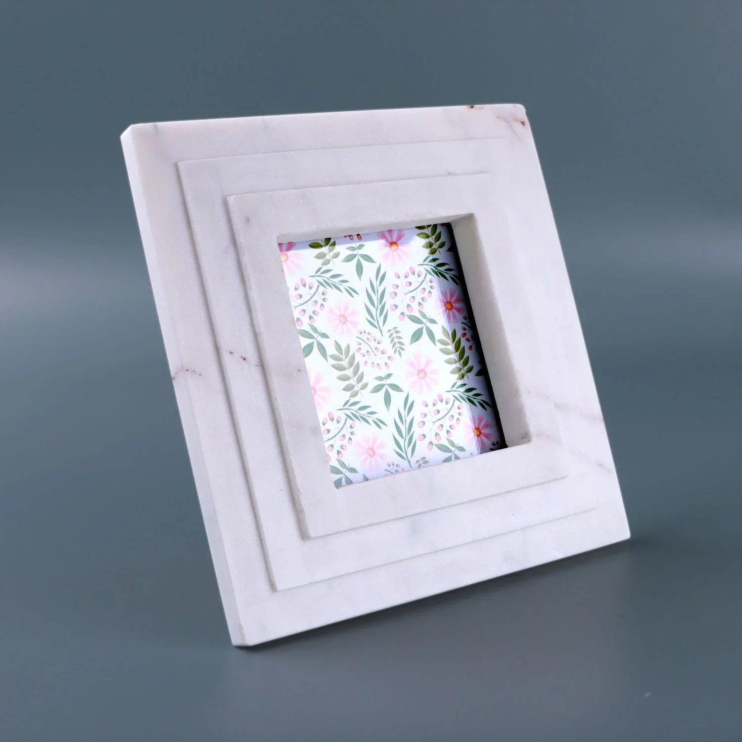 Roma Gradus Handcrafted Marble Photo Frame Stepped Architectural Picture Display - G Decor