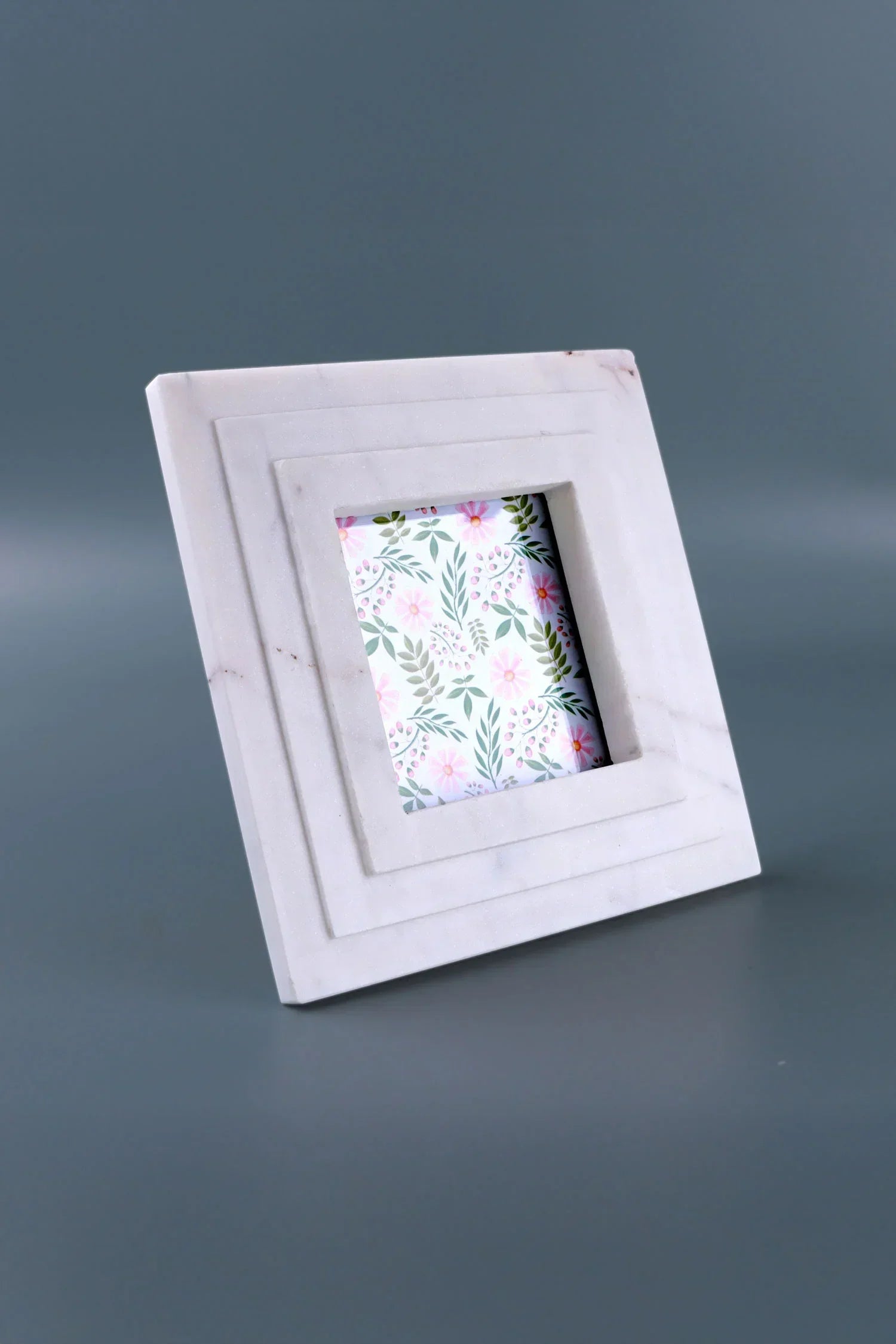 Roma Gradus Marble Photo Frame with Stepped Architecture — close-up view, G Decor