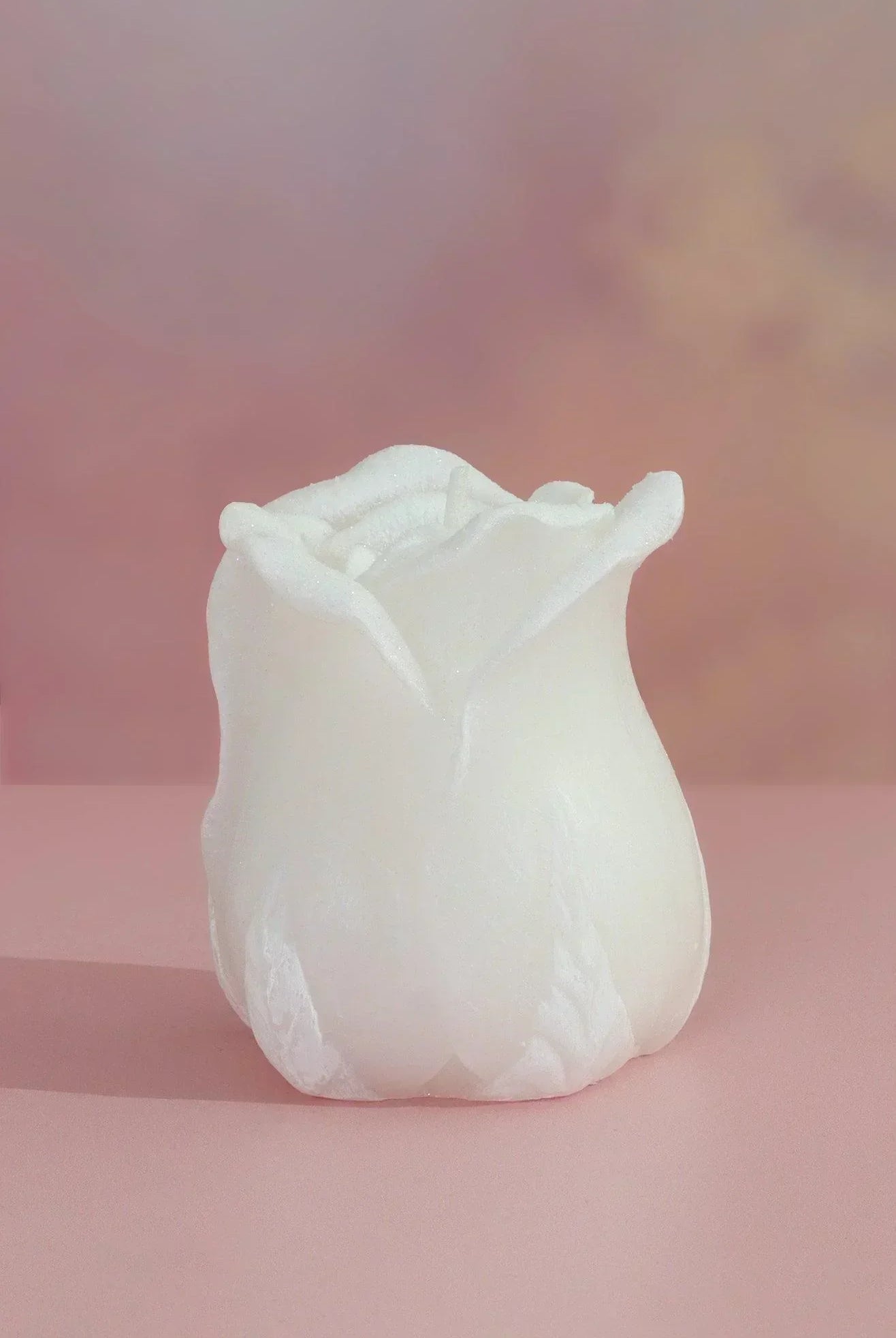 Rosabella Pure Eternal Bloom Hand-Finished Sculpted Rose Candle in Soft White - G Decor