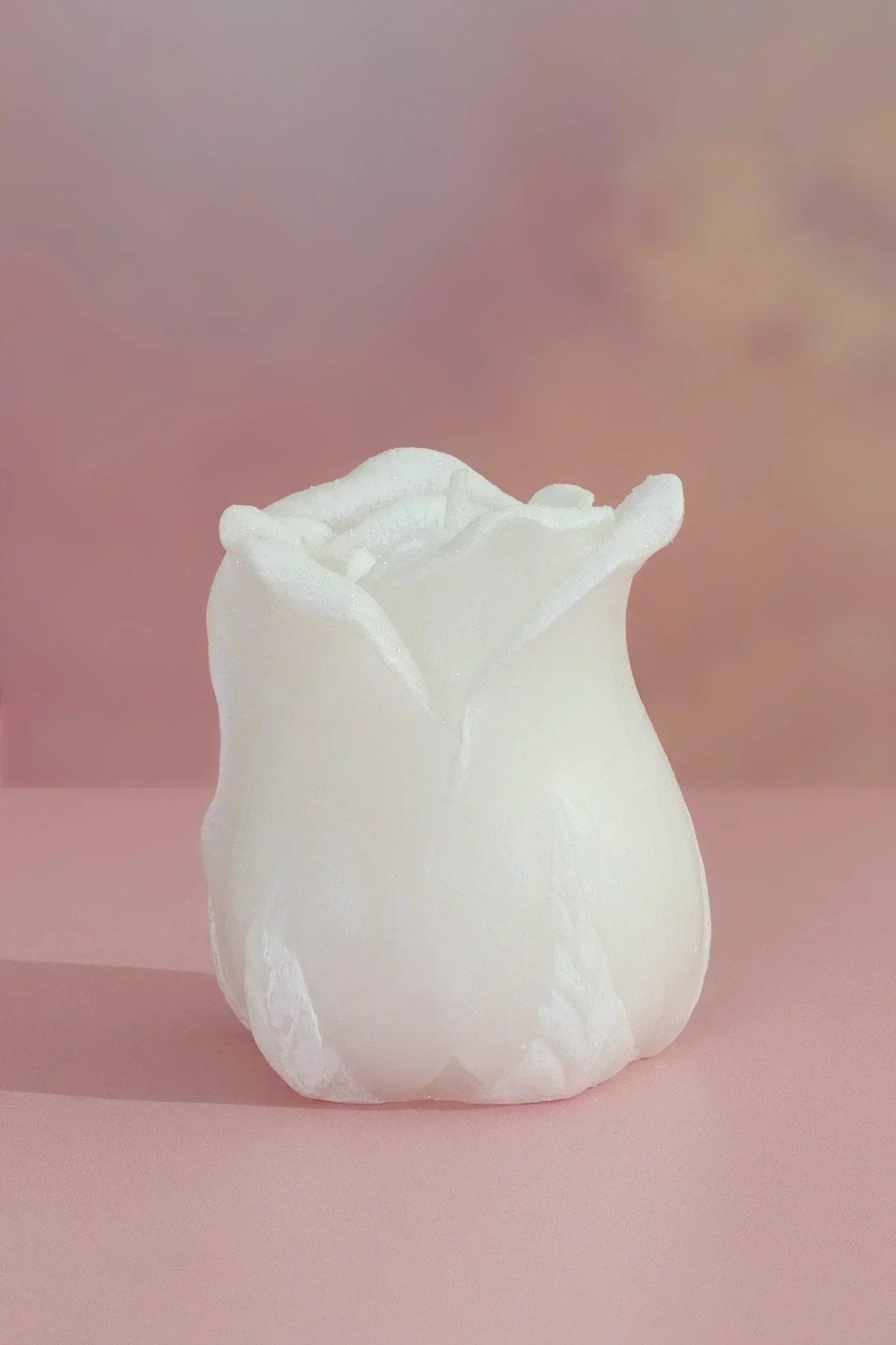 Rosabella Pure Eternal Bloom Hand-Finished Sculpted Rose Candle in Soft White - G Decor