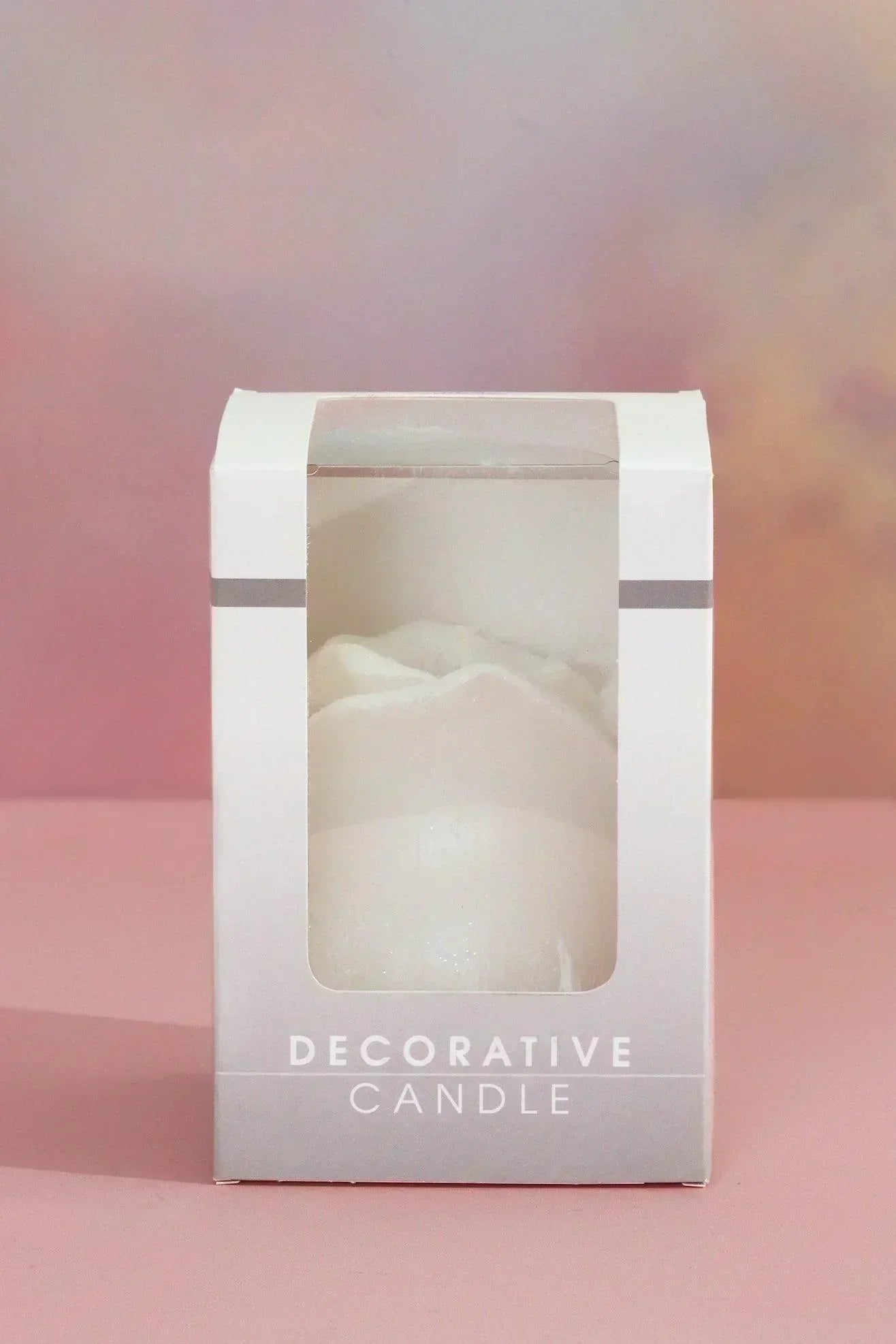 Rosabella Pure Eternal Bloom Sculpted Rose Candle in Soft White — lifestyle view, G Decor
