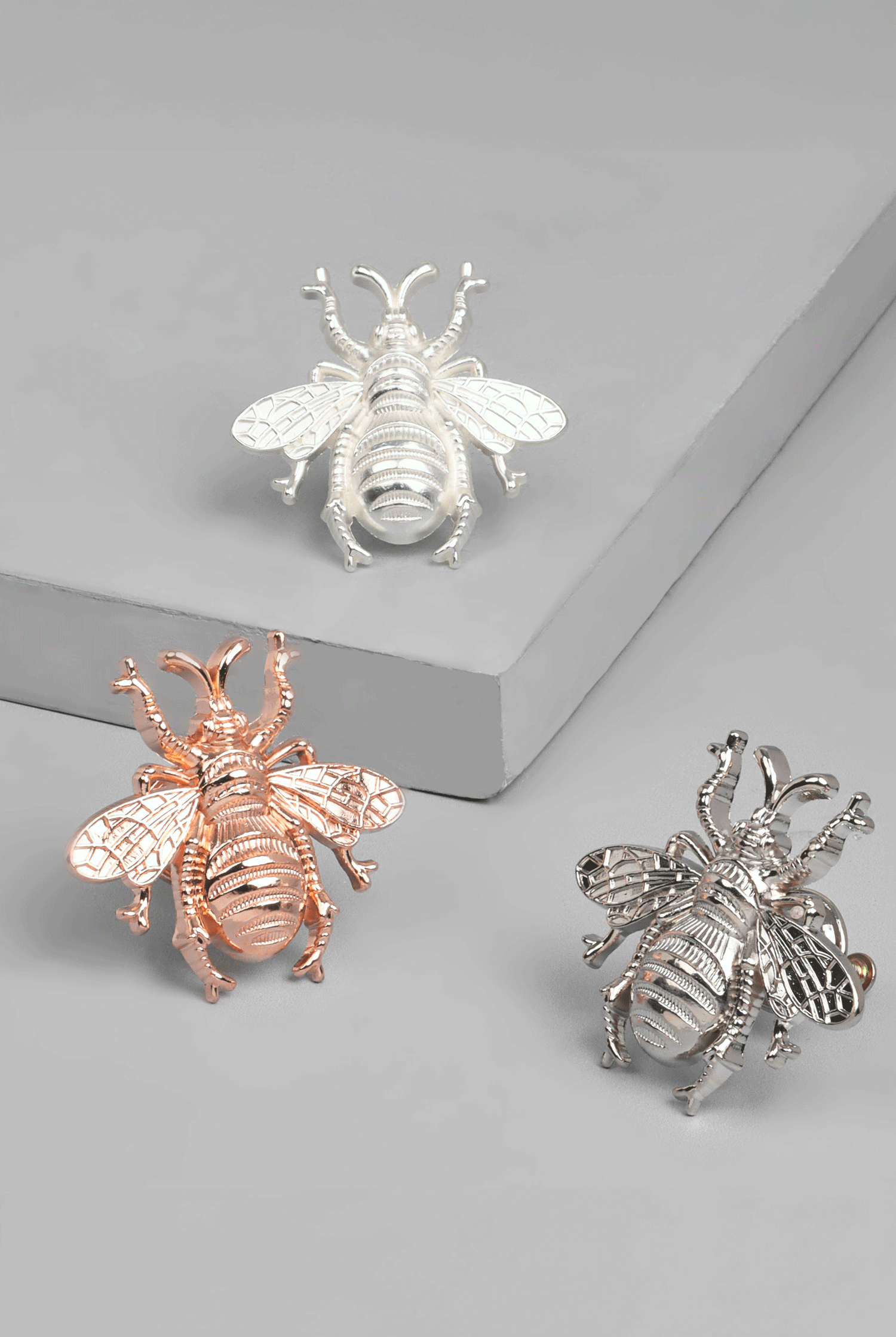Rose Gold Queen Bee Handle And Silver Honeybee Knob - G Decor