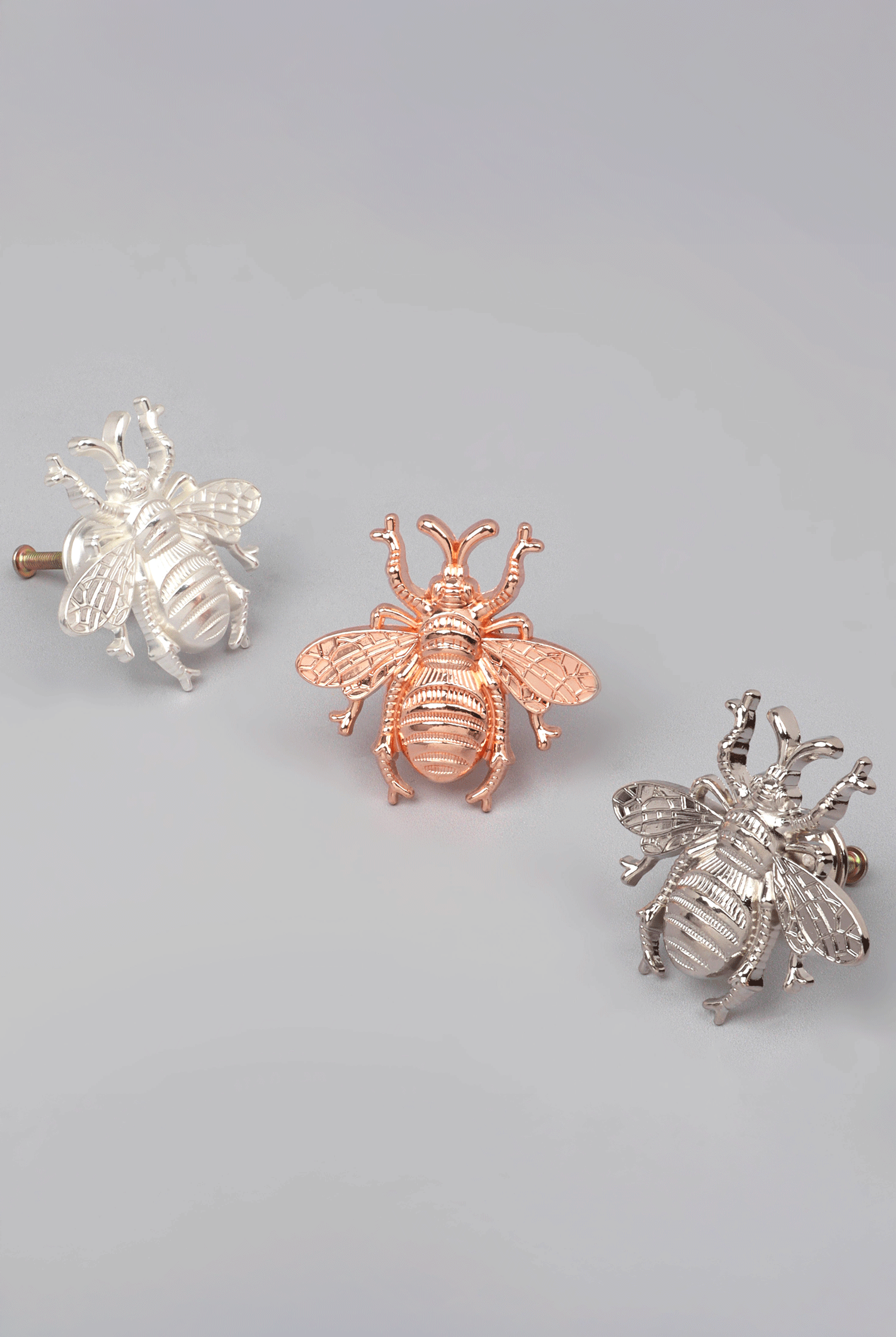 Rose Gold Queen Bee Handle And Silver Honeybee Knob - G Decor