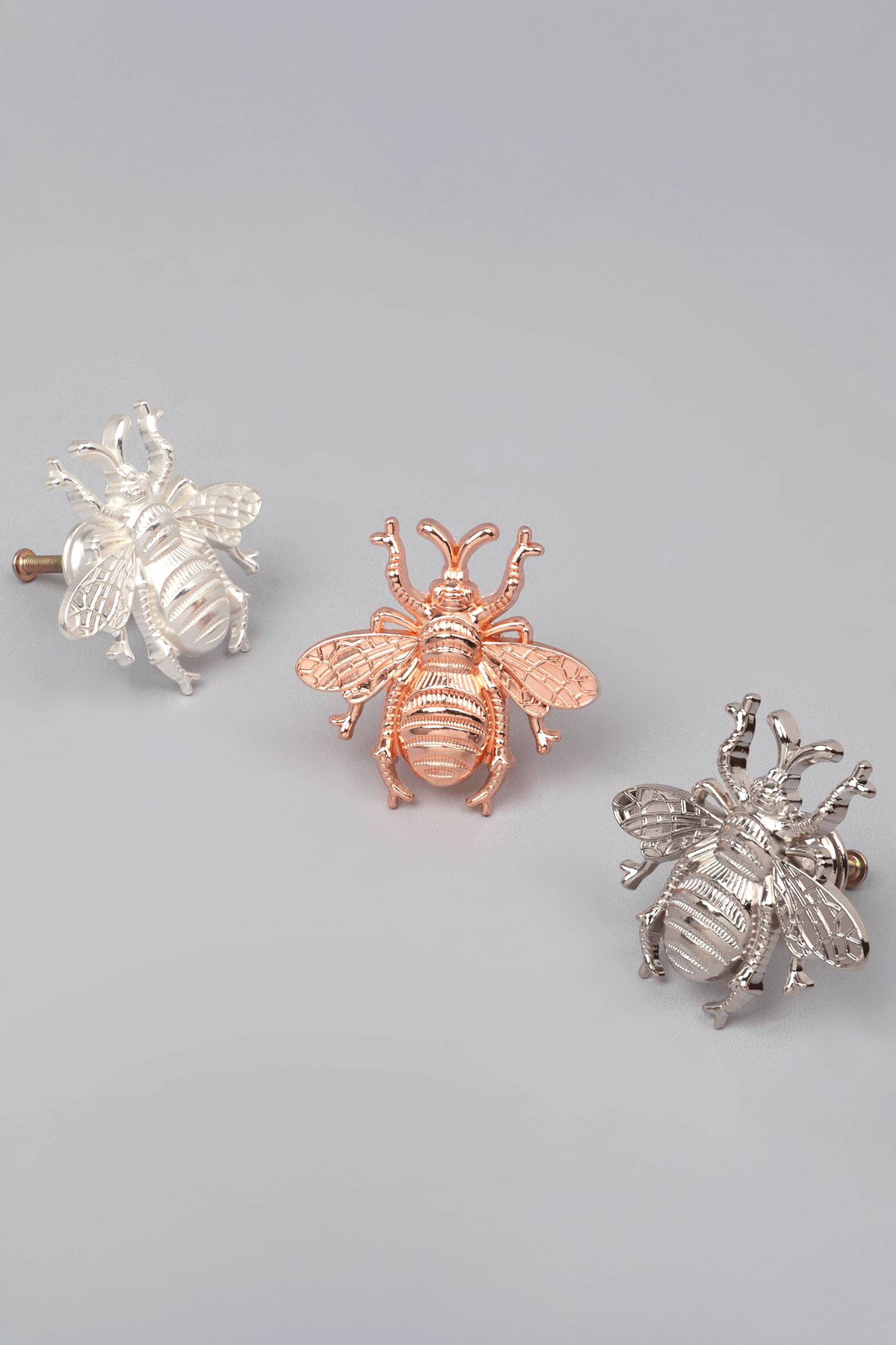 Rose Gold Queen Bee Handle And Silver Honeybee Knob - G Decor