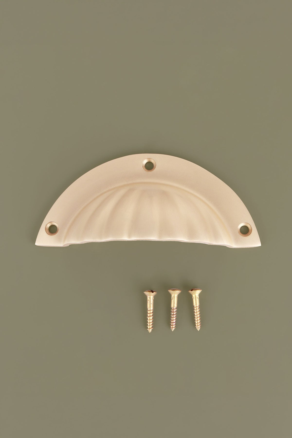 Fluted cup pull in satin brass